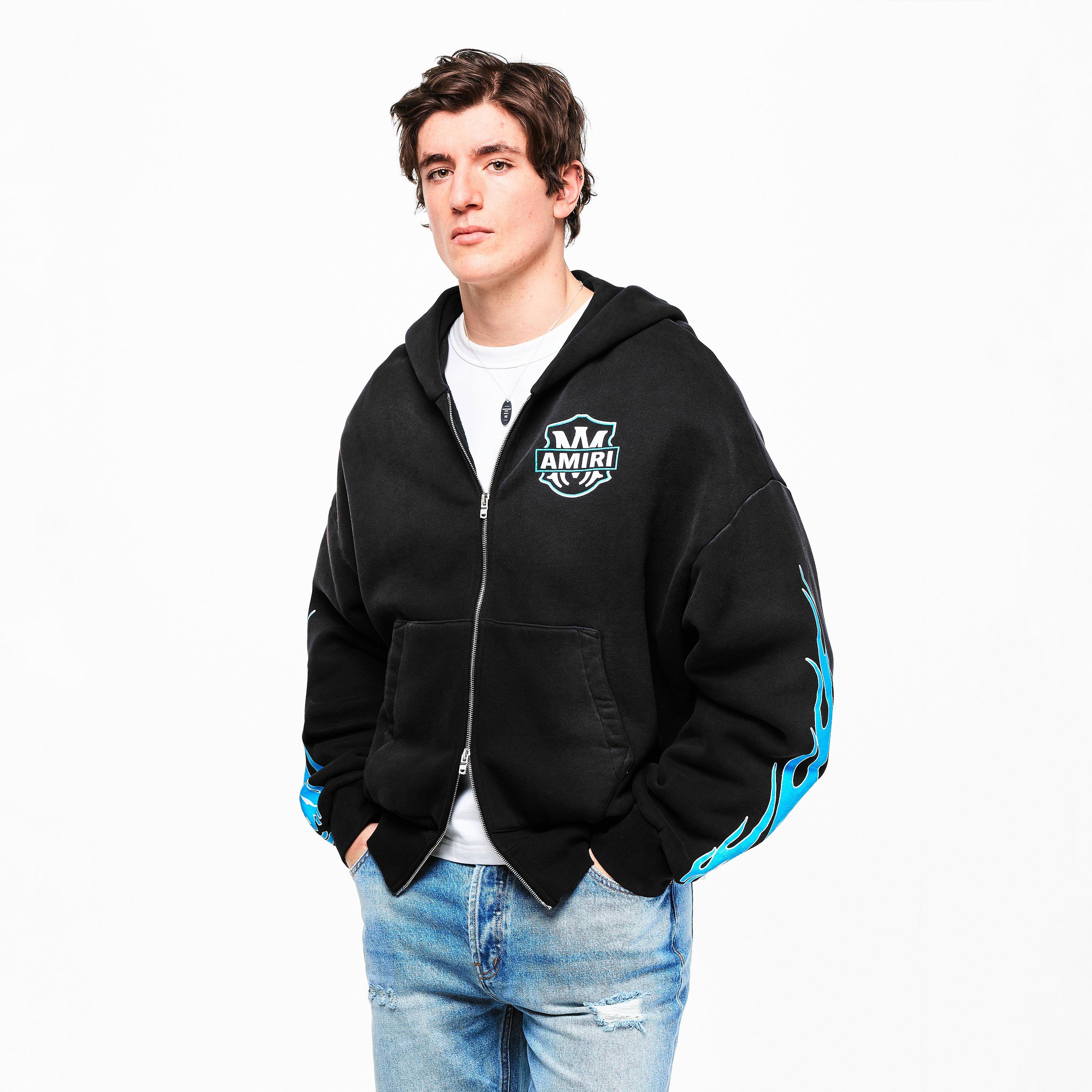 Ameri♡ VOLUME GATHERED ZIP UP HOODIE Amiri Men's MA Flames Zip Hoodie | Flannels