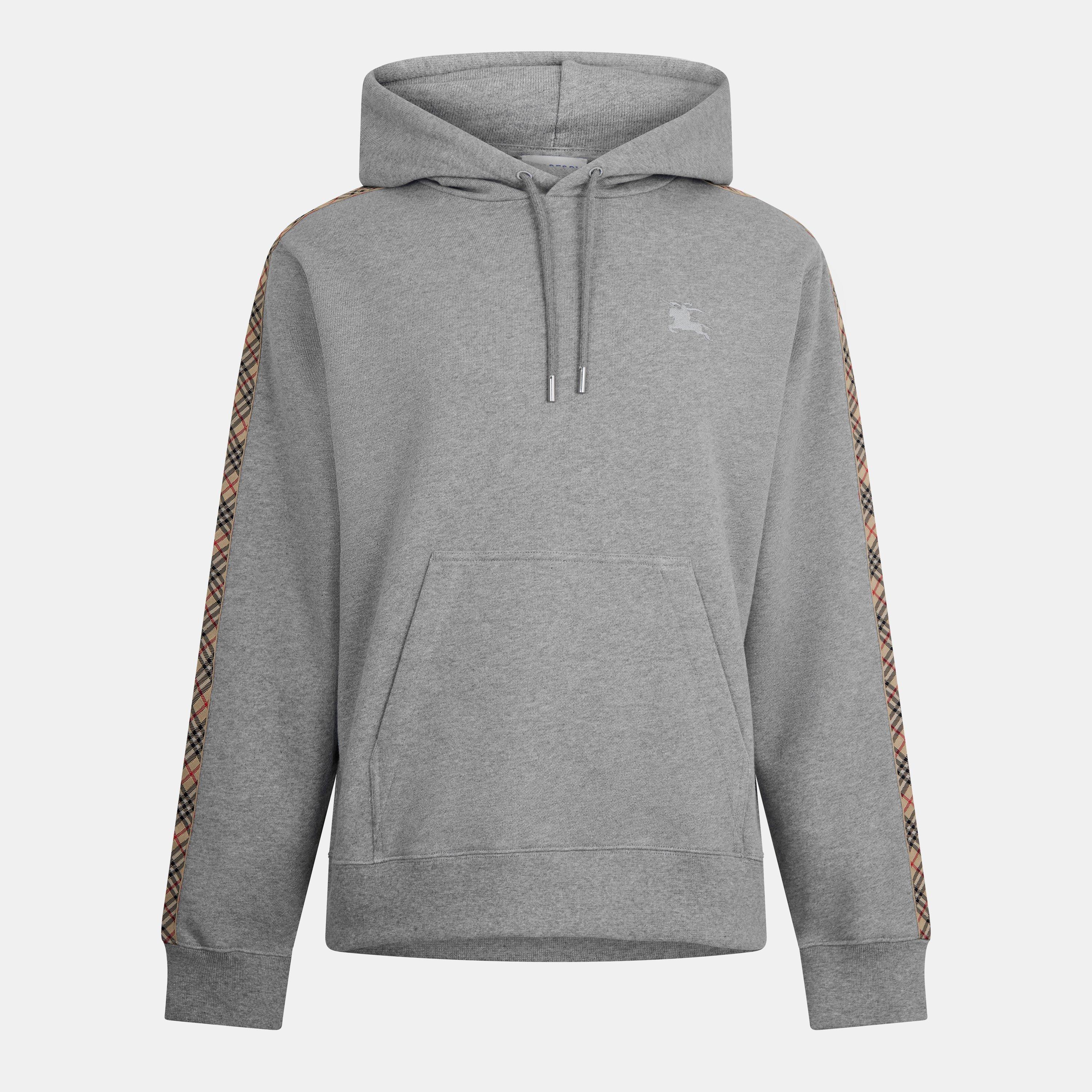 Grey - Burberry - Men's Burb Tape Zip Hoodie - 1