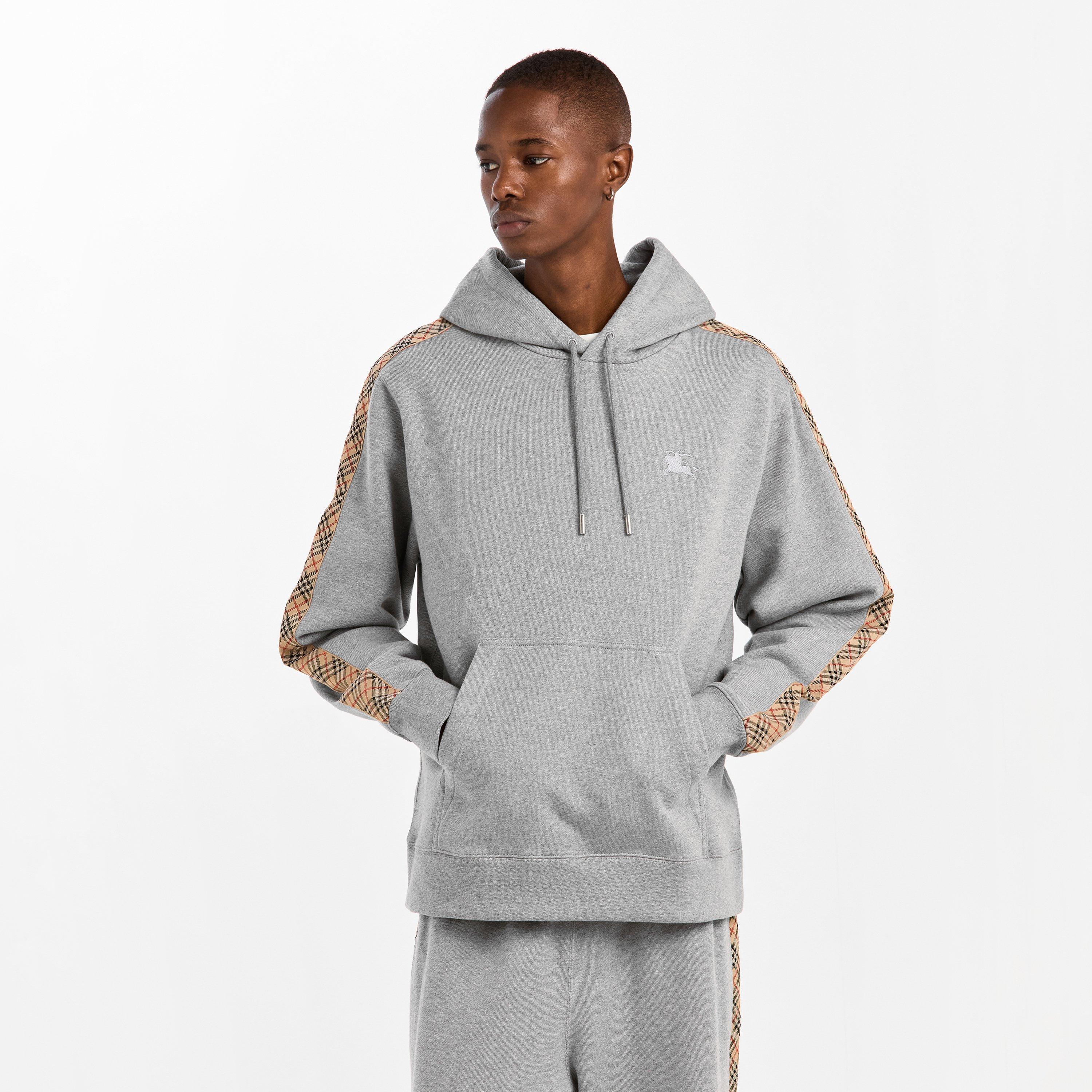 Grey - Burberry - Men's Burb Tape Zip Hoodie - 3