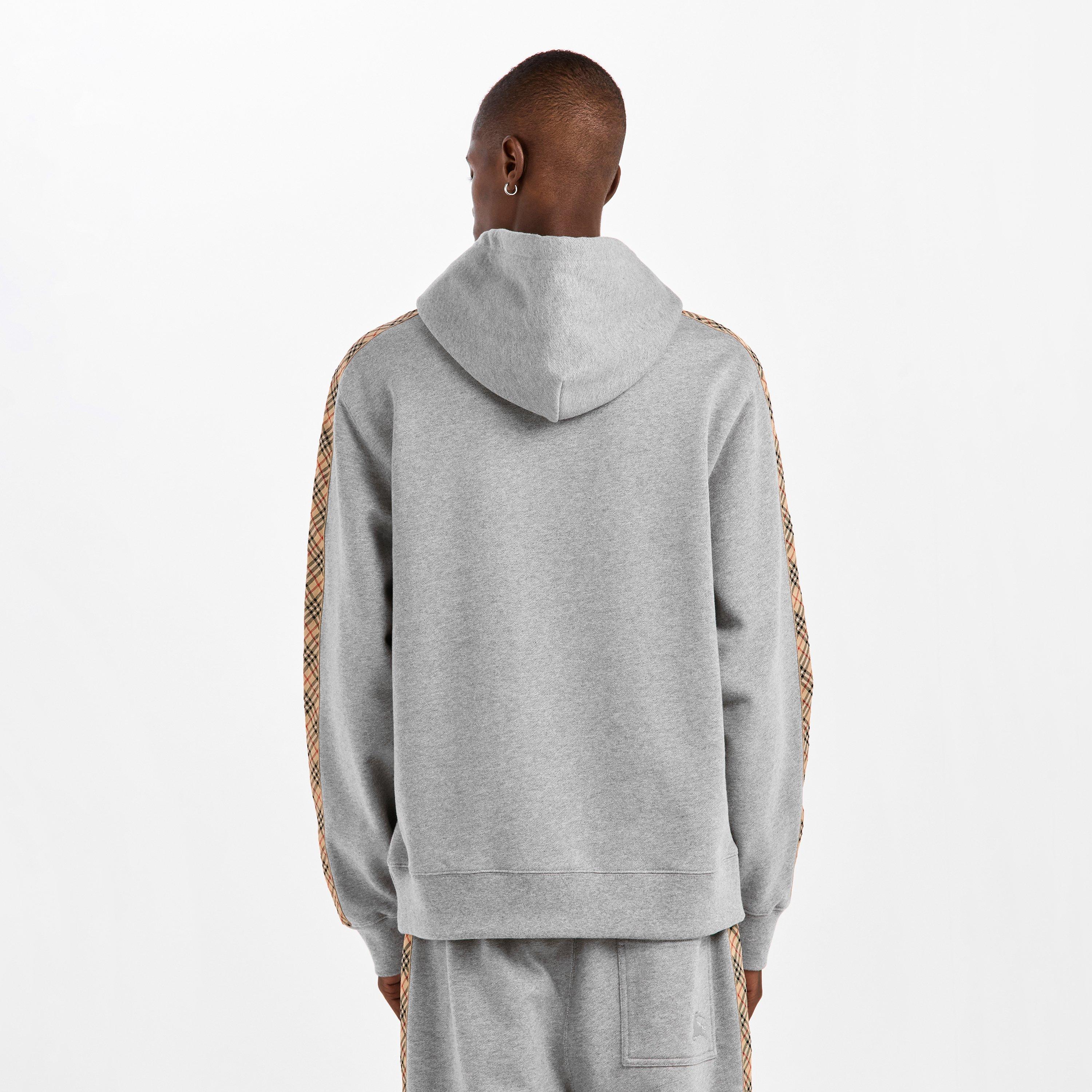 Grey - Burberry - Men's Burb Tape Zip Hoodie - 4