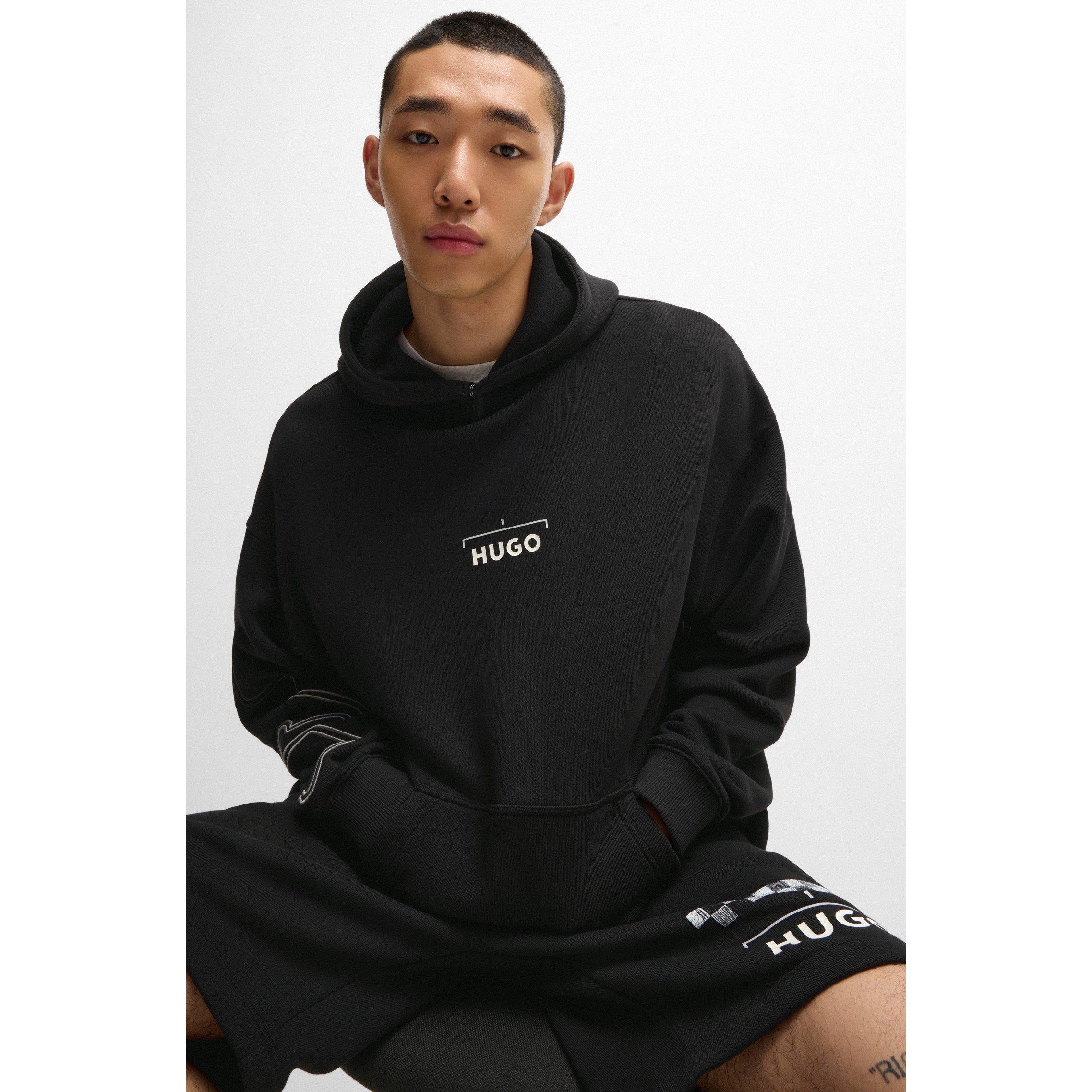 Black - Hugo - Racing-Print Hoodie - 3