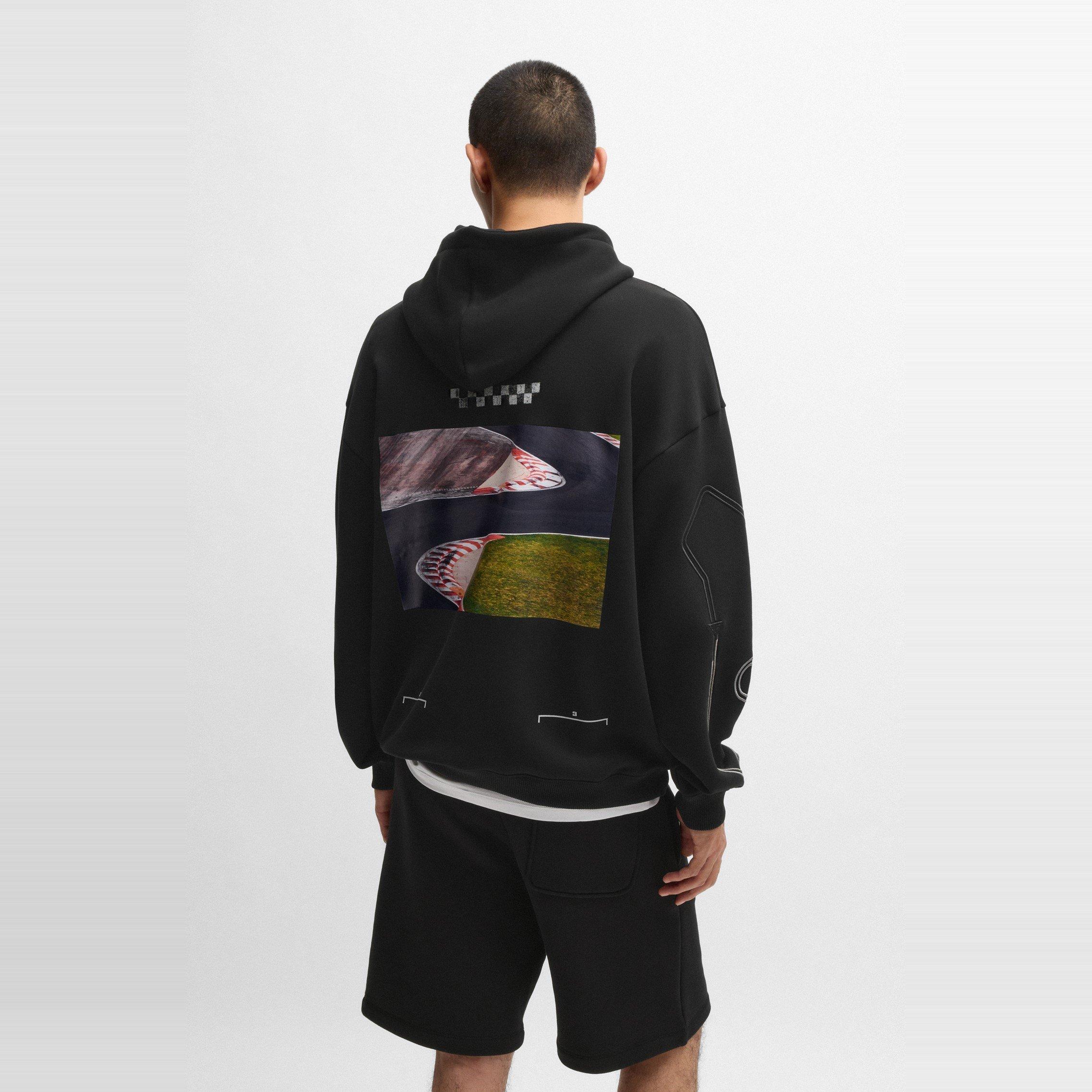 Black - Hugo - Racing-Print Hoodie - 4