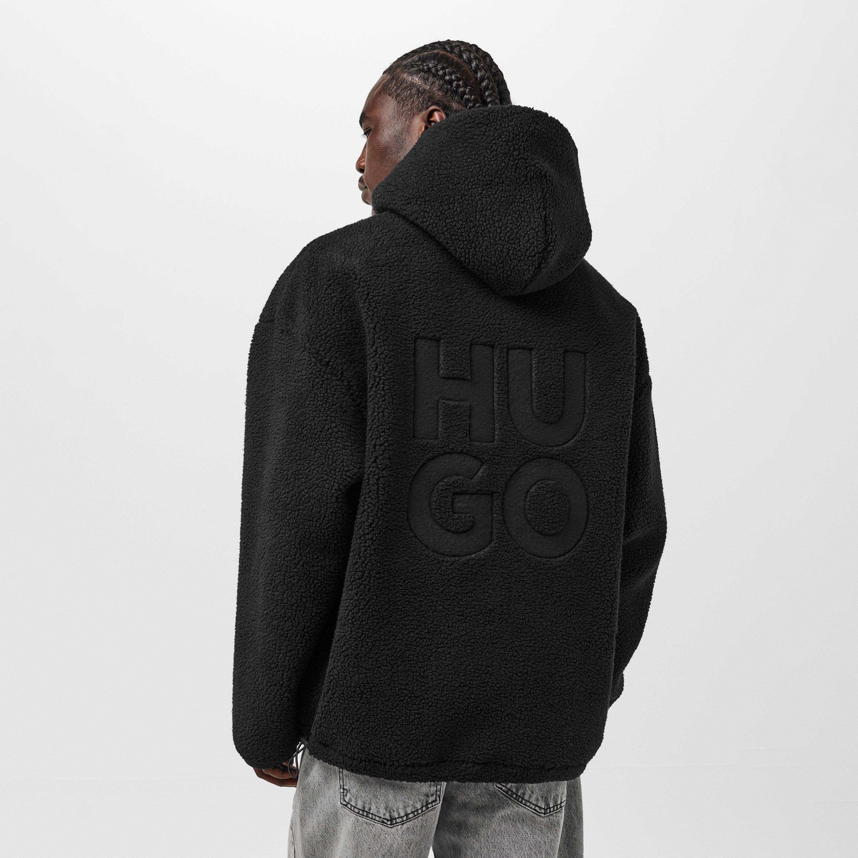 Black - Hugo - Men's Dotato 01 Hoodie - 4