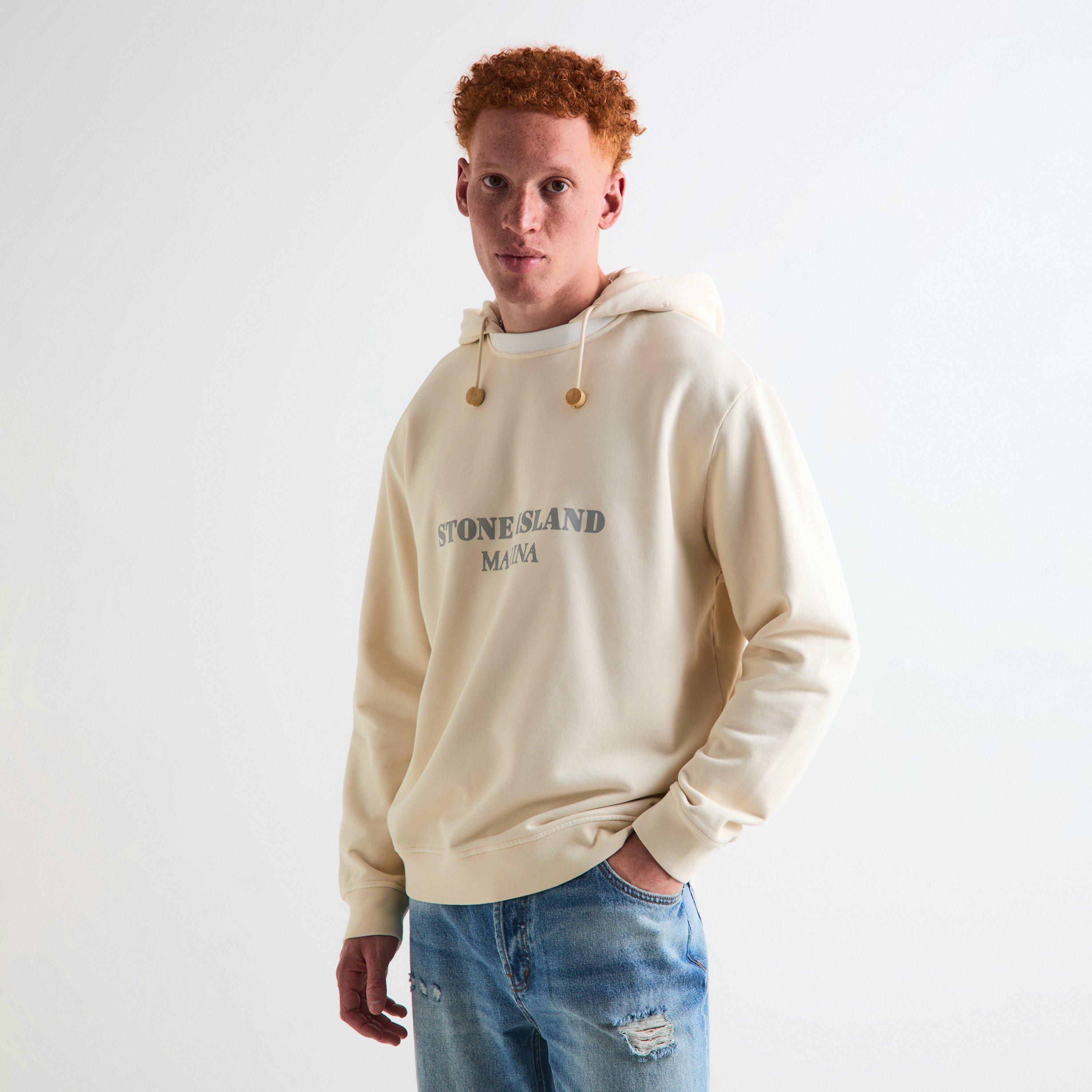 Ivory V0093 - Stone Island Marina - Mens Marina Hoodie - 3