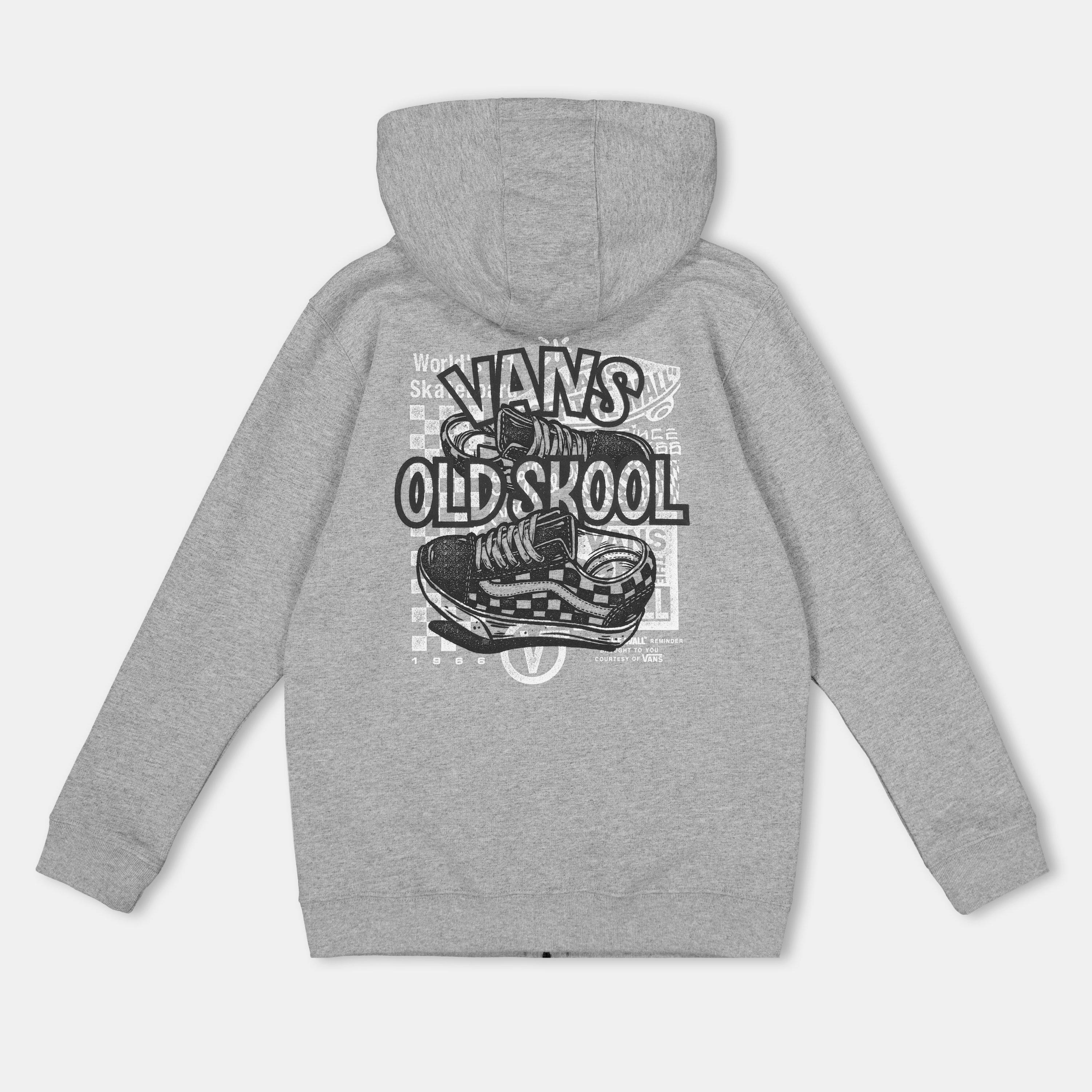 Zement Heather - Vans - Kids' Oold Skool Full Zip Hoodie, Cement Heather - 2