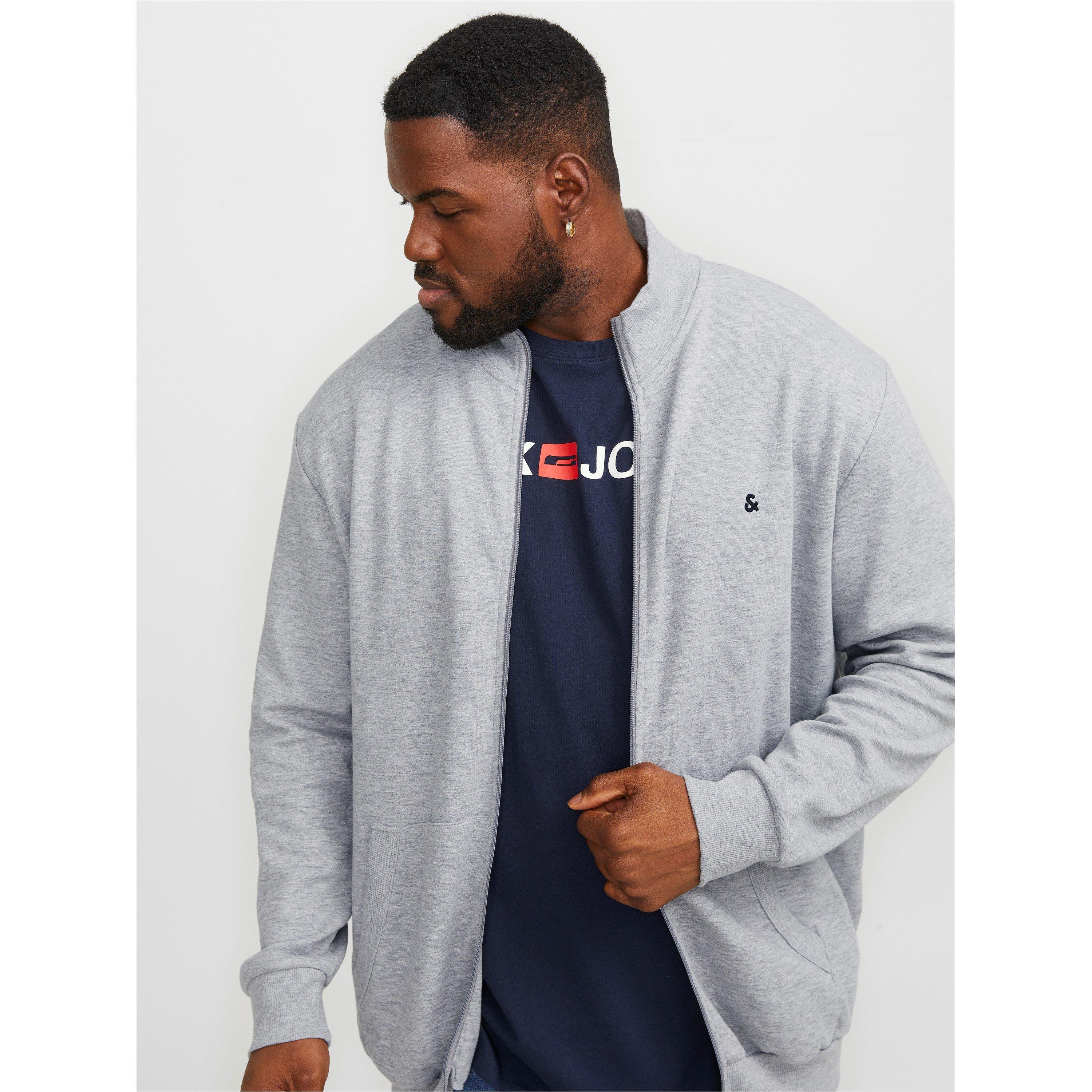 Jack And Jones Men's Paulos Zip Hoodie - Grey Melange - 3XL