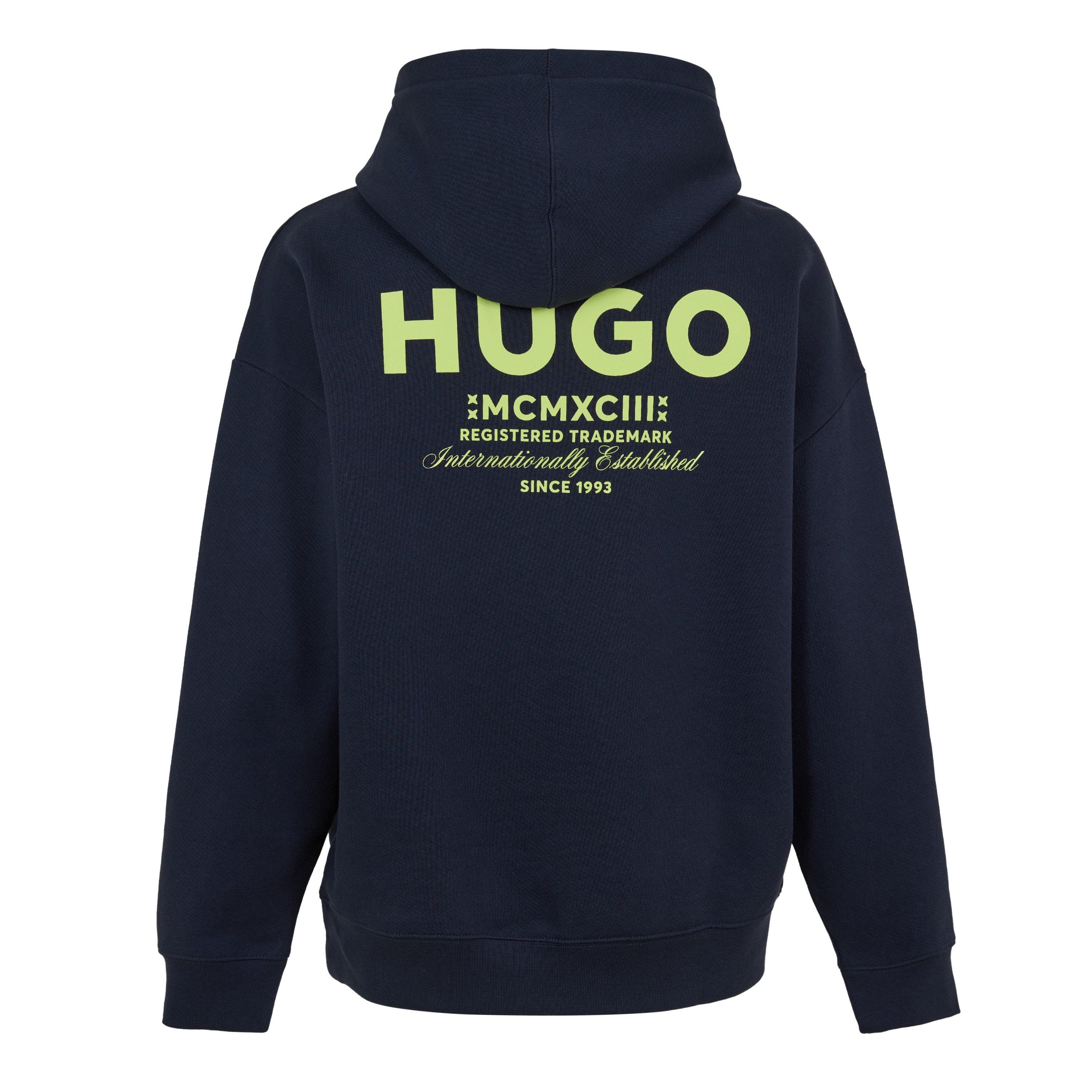 Navy 406 - Hugo - Mens HUGO Overhead Logo Hoodie with Back Graphic - 2