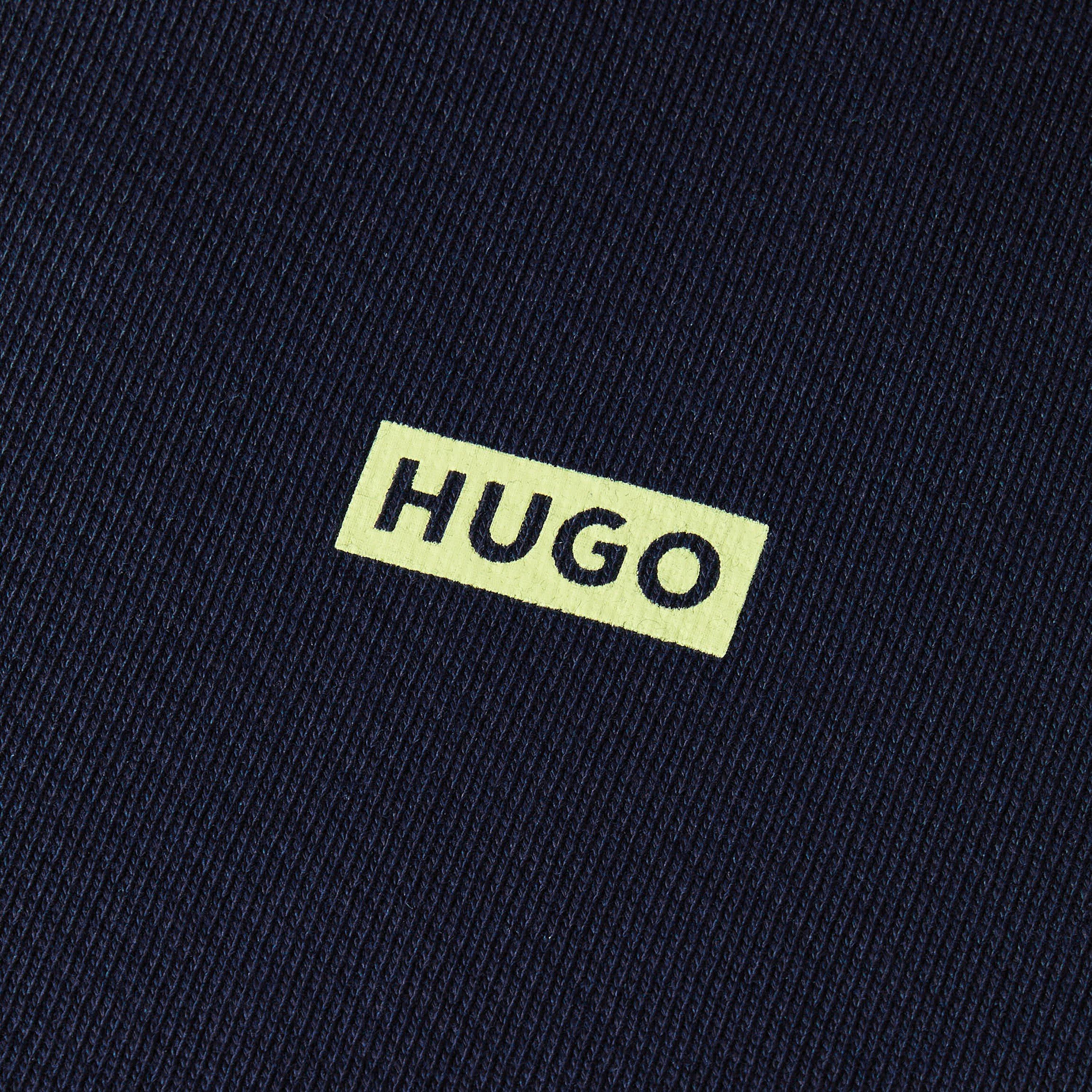 Navy 406 - Hugo - Mens HUGO Overhead Logo Hoodie with Back Graphic - 3