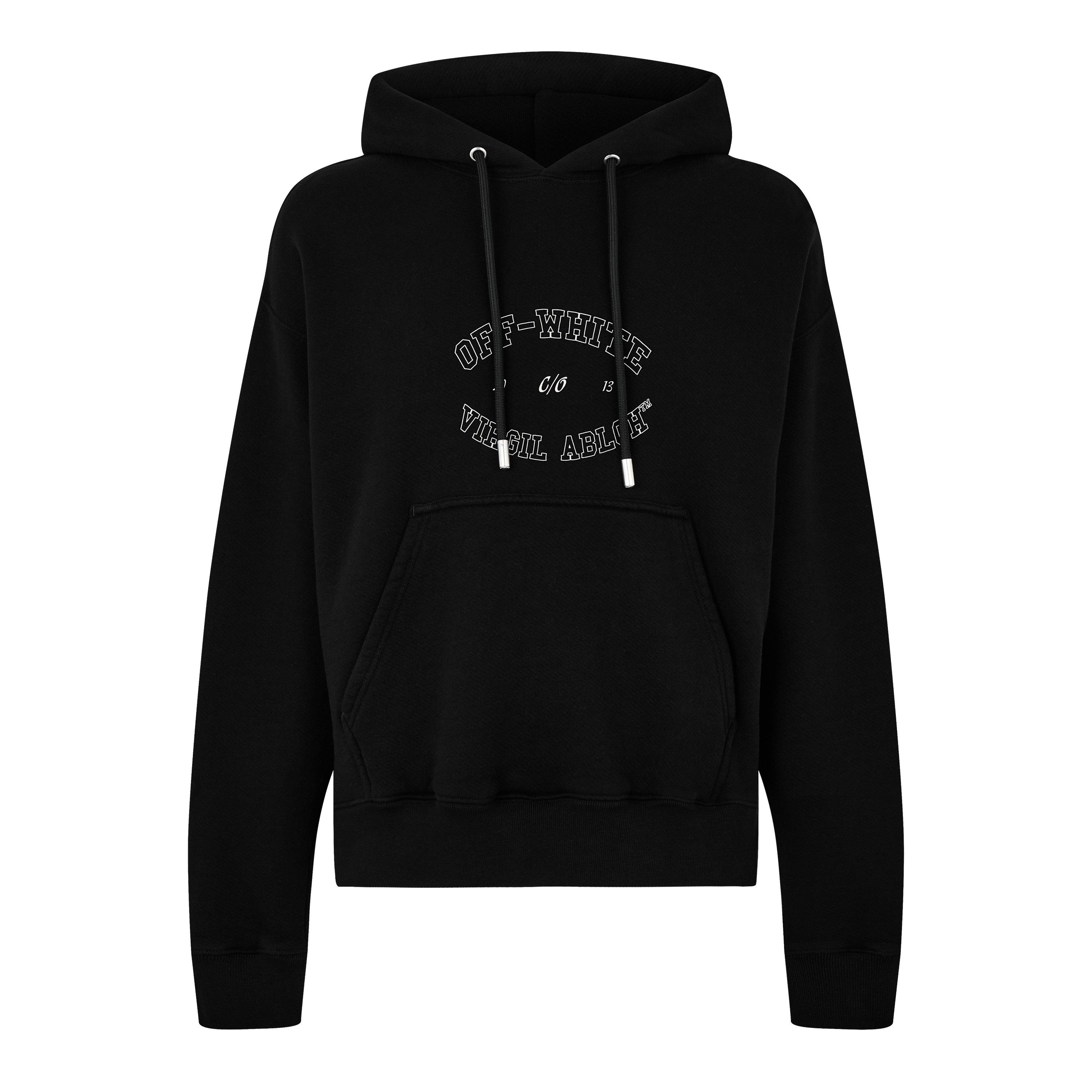 Black/White - Off White - Men's College Skate Hoodie - 5