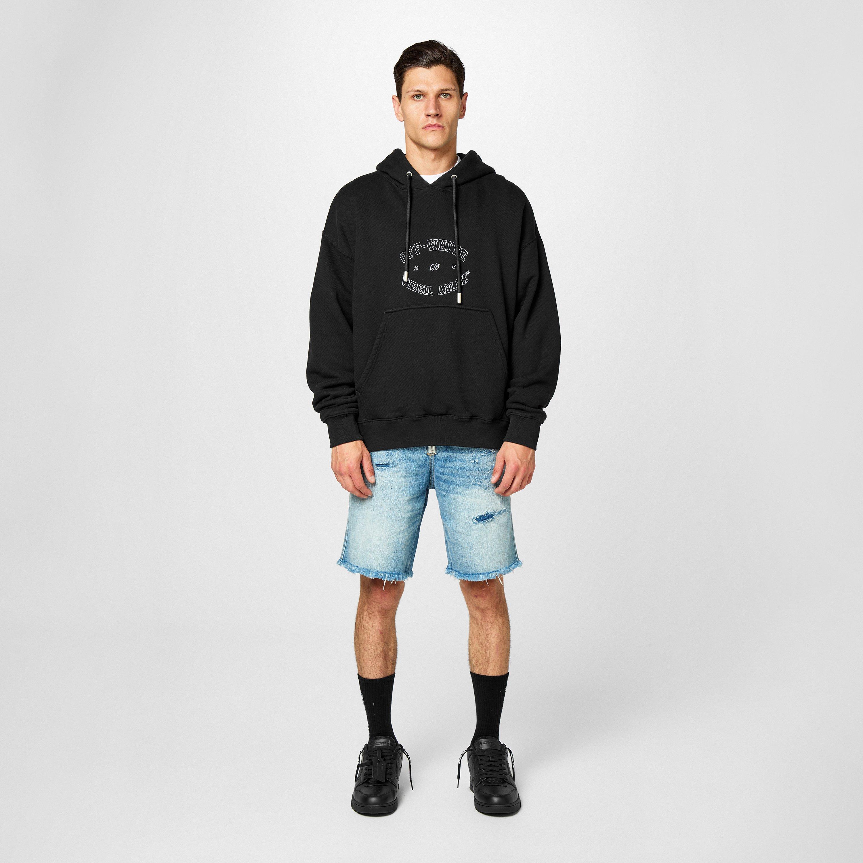 Black/White - Off White - Men's College Skate Hoodie - 4