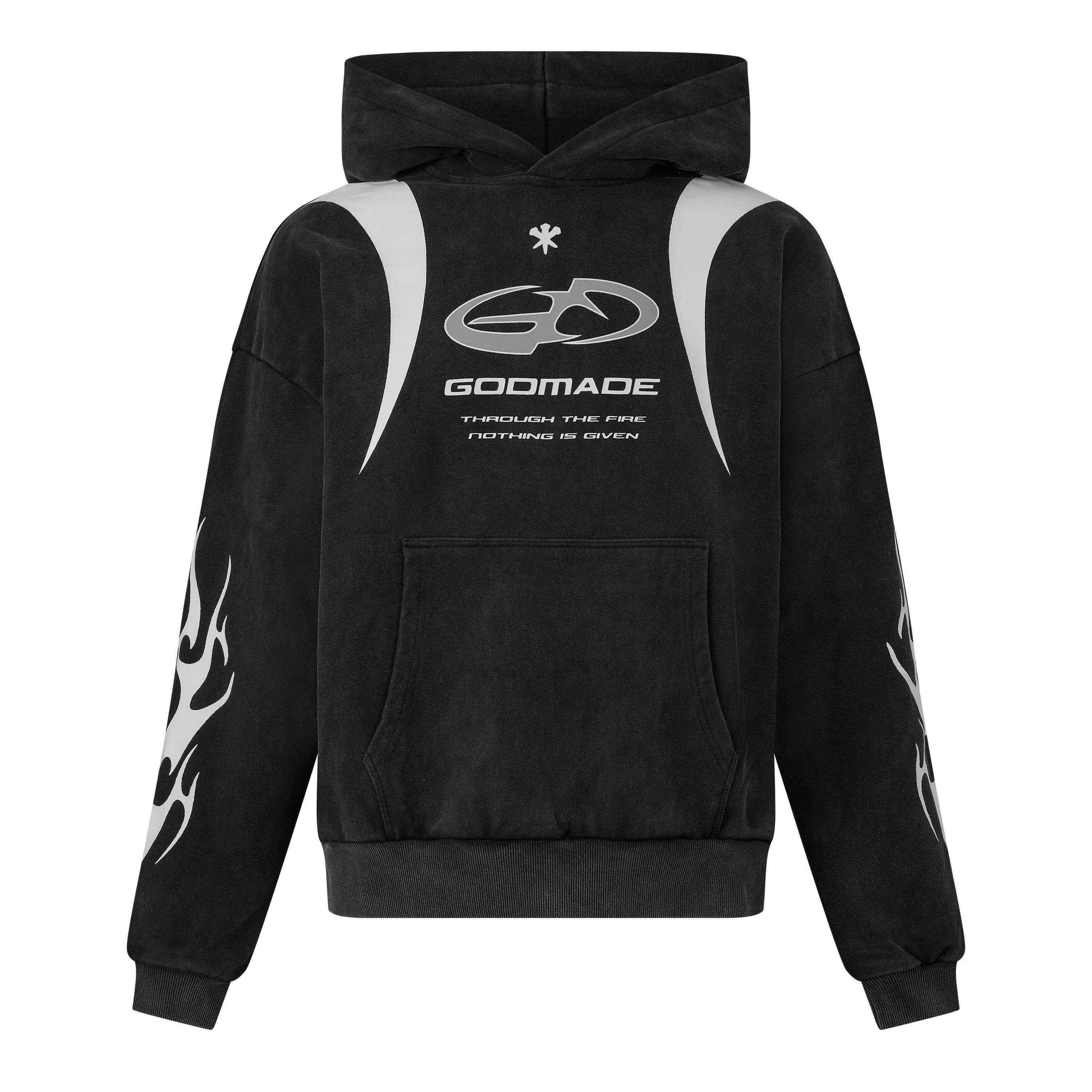 Washed Black - God Made - Men's RTP HD Overhead Hoodie - 1
