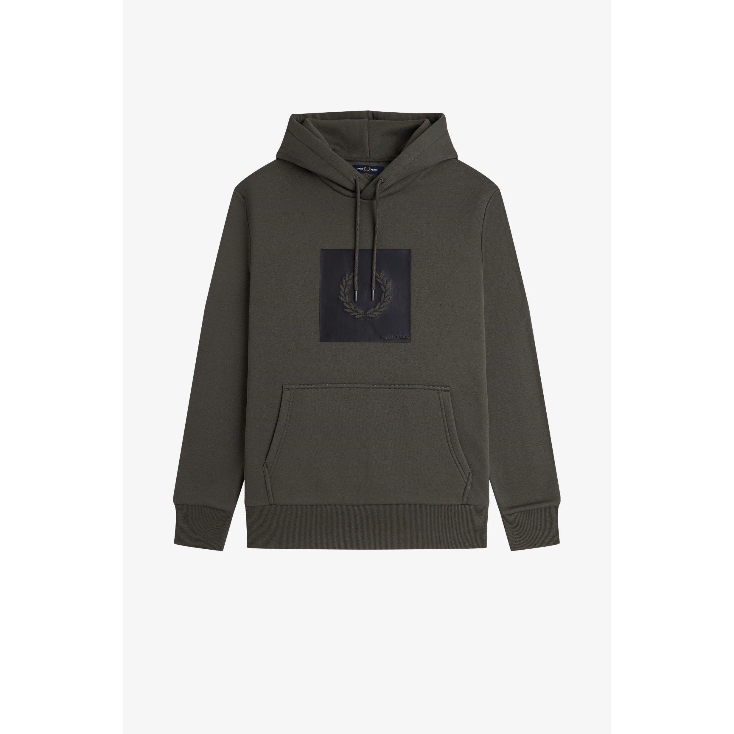 Fred Perry Men's Box Graphic Pull Over Hoodie - Field Grn 638 - M