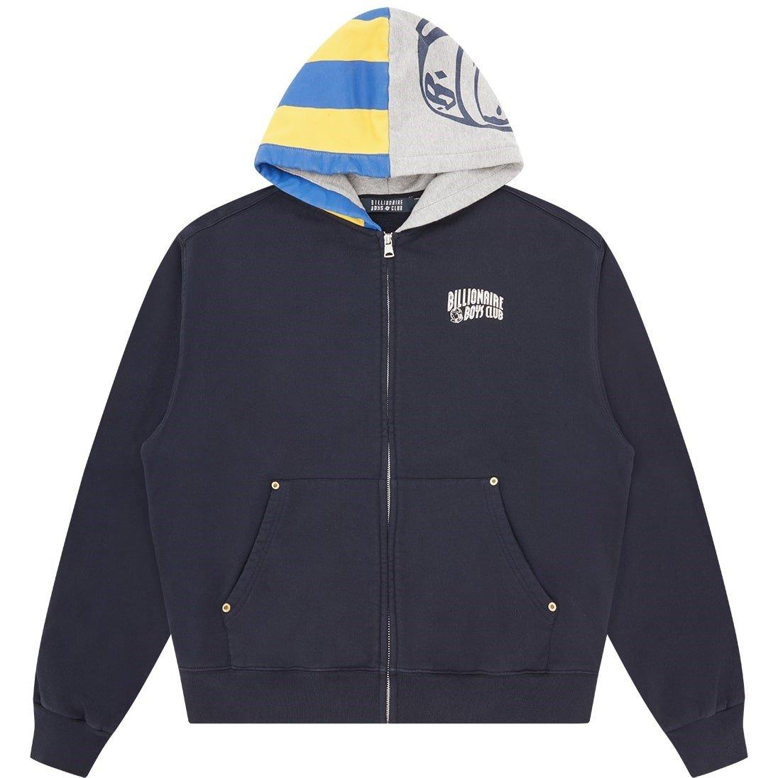 Navy - Billionaire Boys Club - Men's Patchwork Pull Over Hoodie - 1