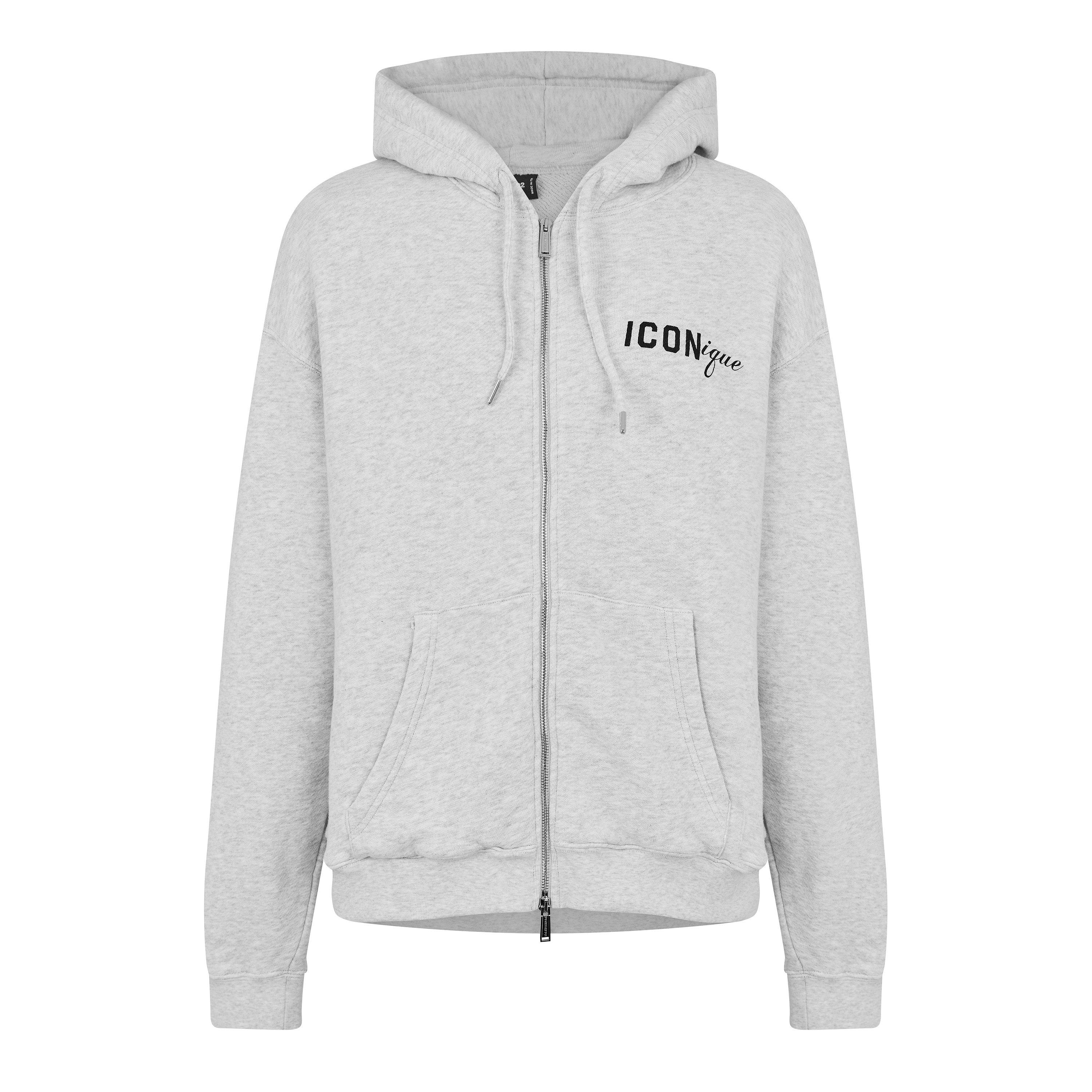 DSquared2 Men's Zip Hoodie - Grey Melange - XL