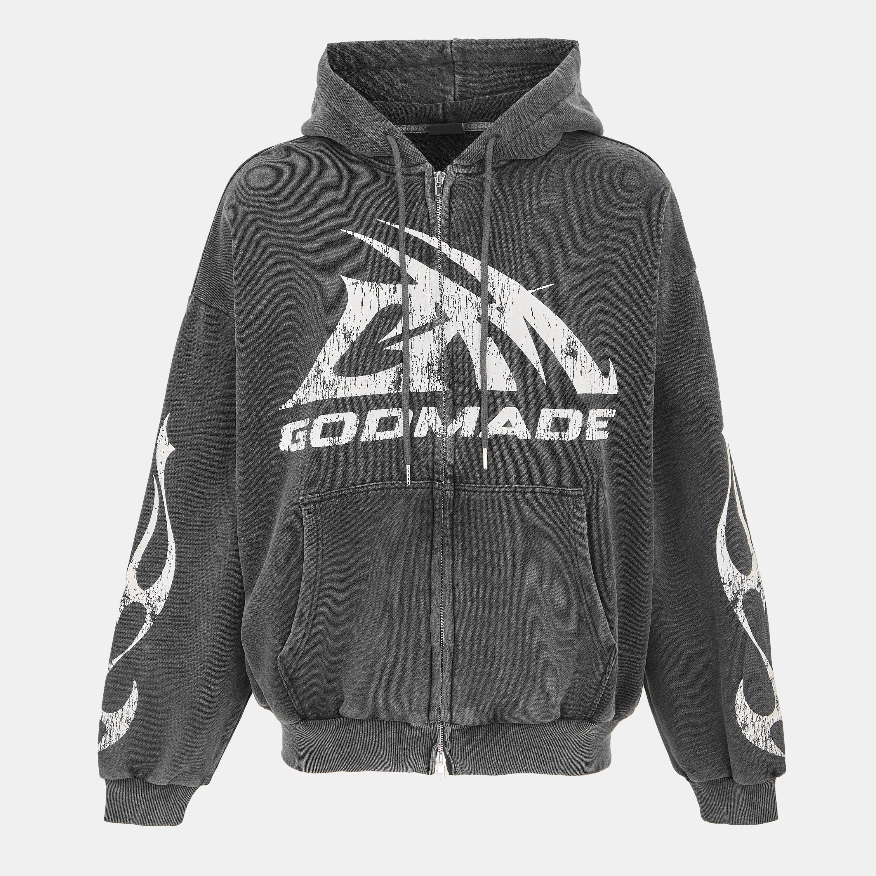 God Made Men's GM Logo Zip Hoodie