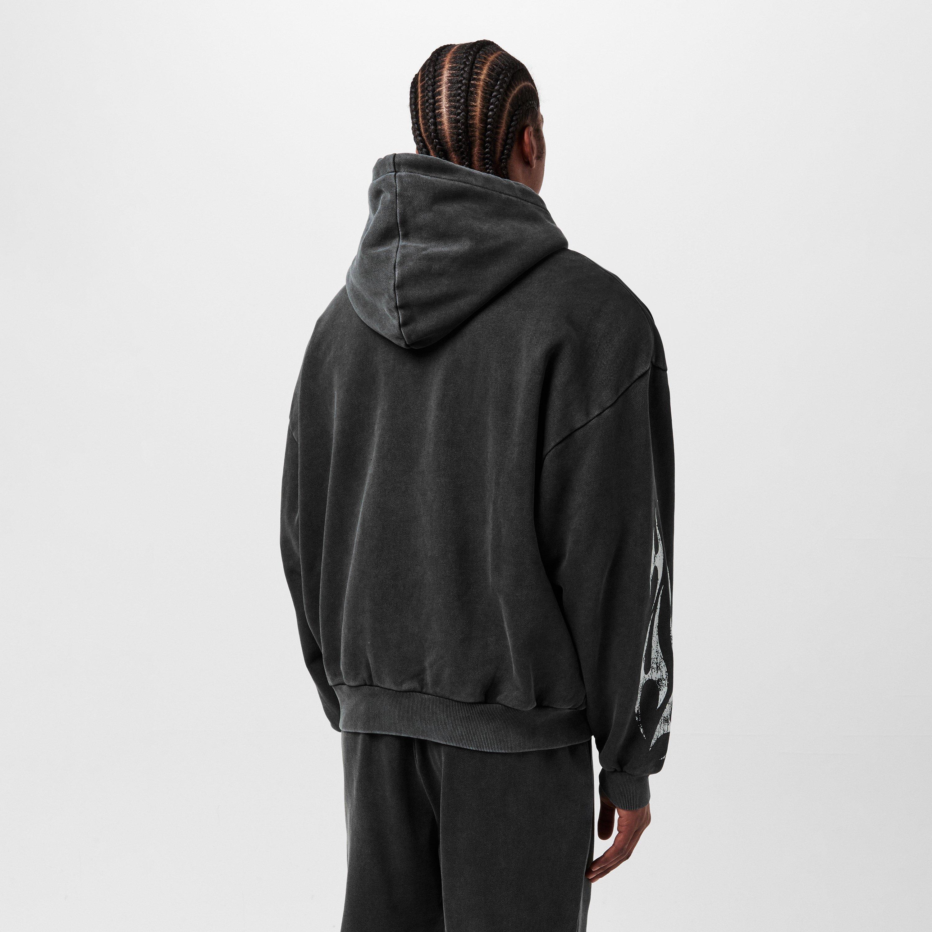 Washed Black - God Made - Men's GM Logo Zip Hoodie - 4