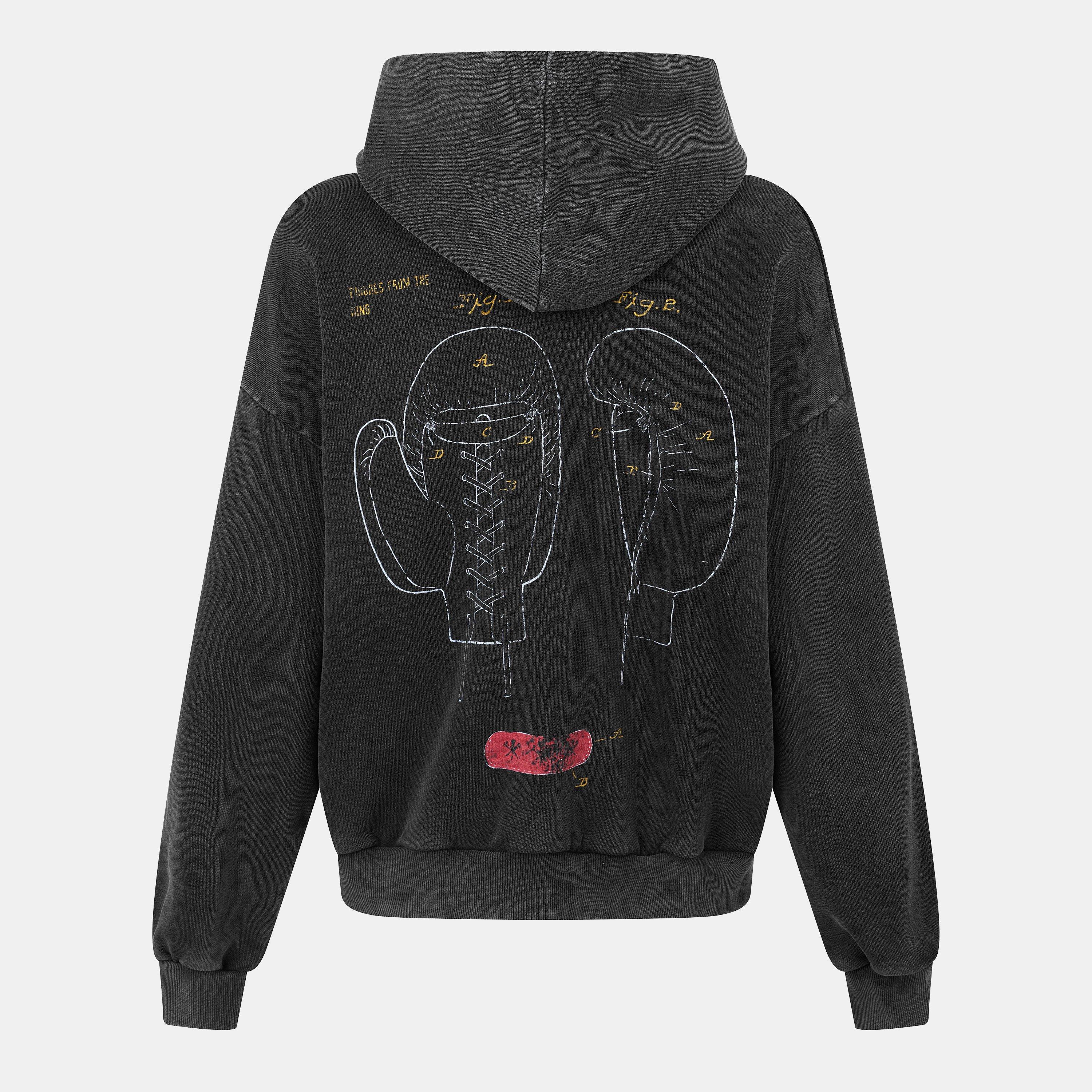 Washed Black - God Made - Men's GM Boxing Club Hoodie - 2