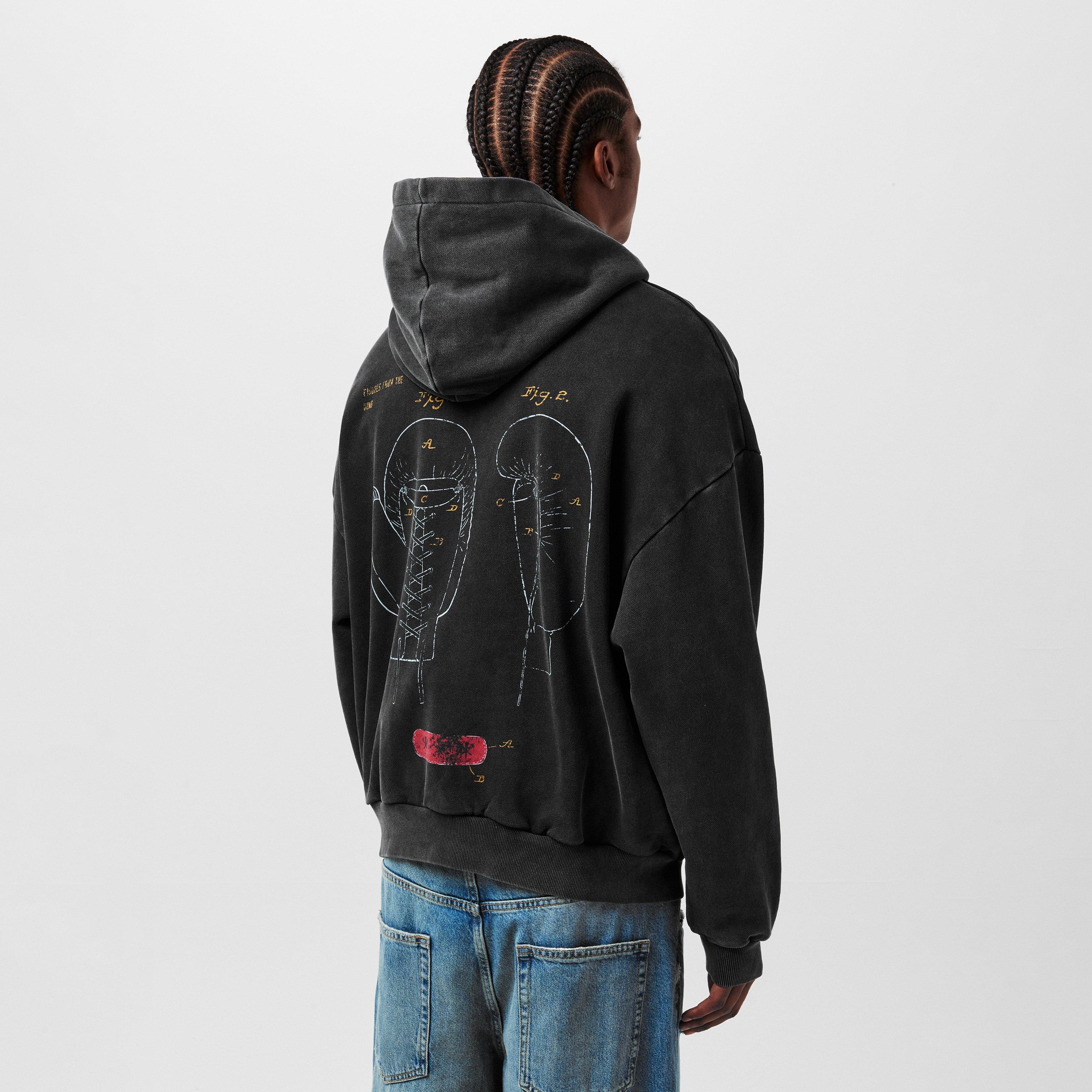 Washed Black - God Made - Men's GM Boxing Club Hoodie - 4