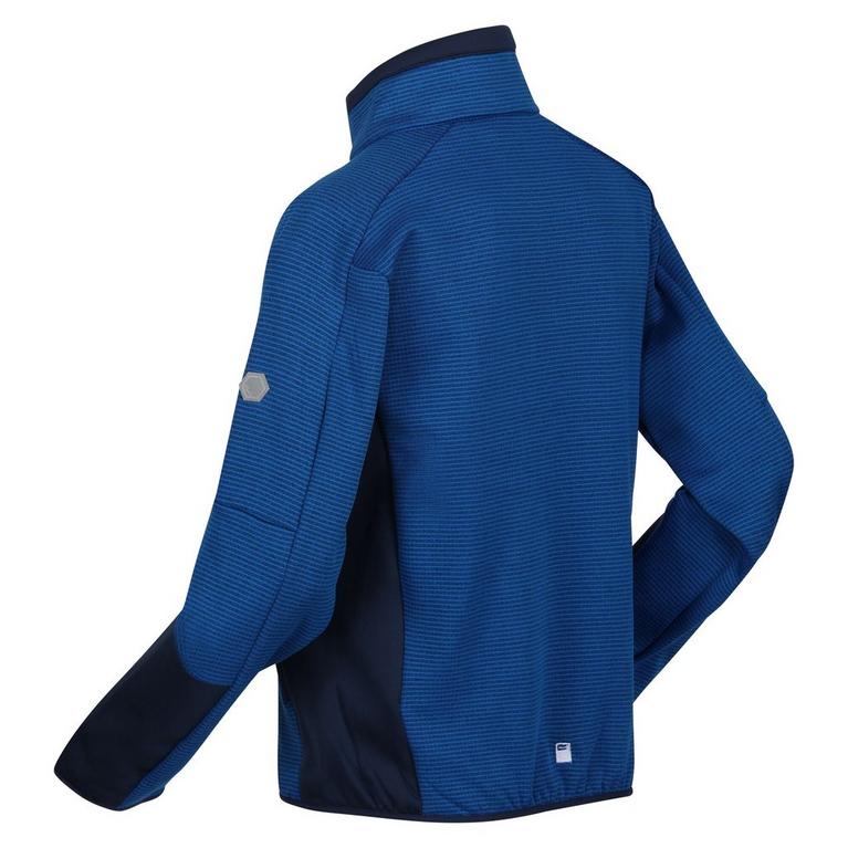 adish woodblock short sleeved shirt - Regatta - Obey no evil chest print hoodie in blue - 2