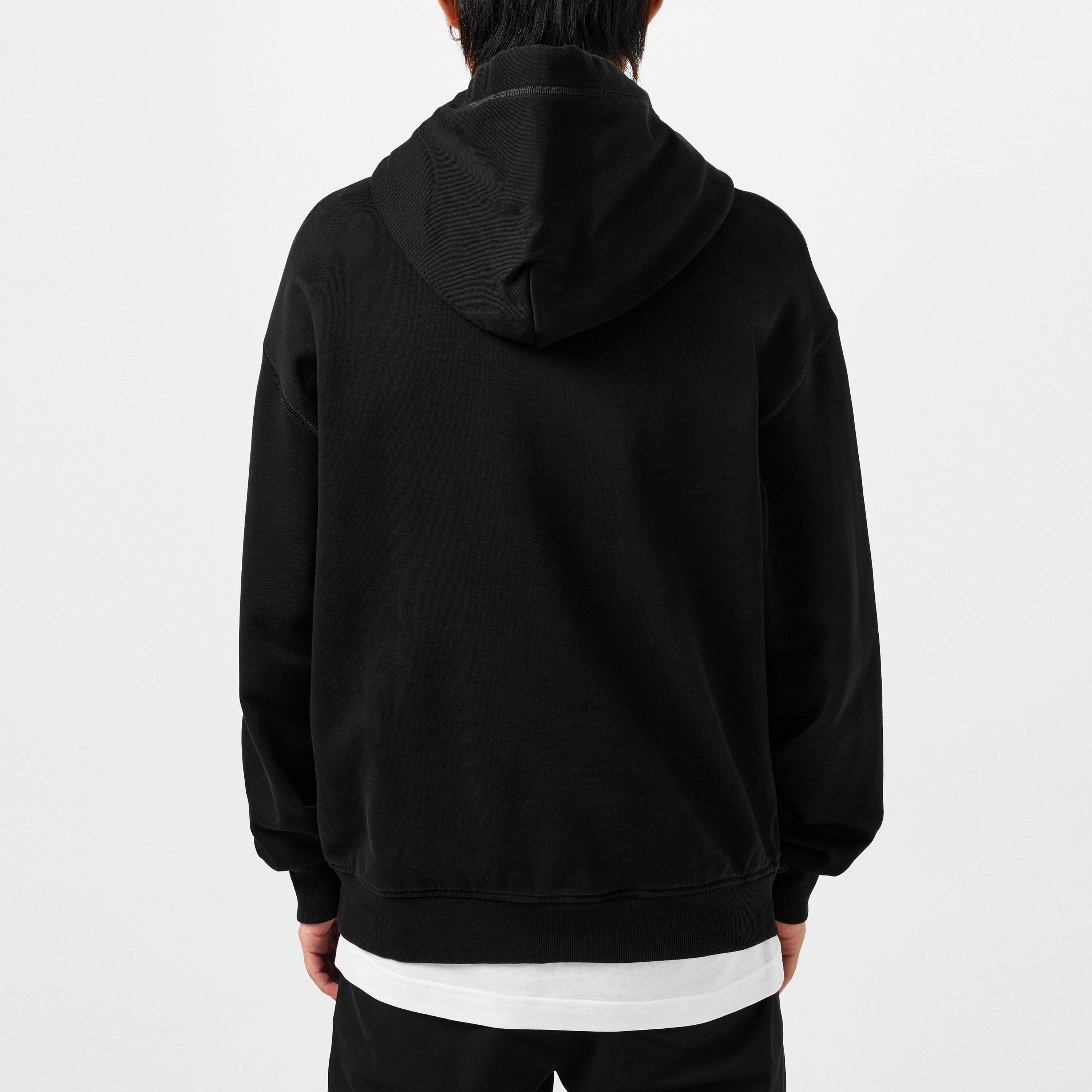 Black - Dolce and Gabbana - Men's Cotton Plate Hoodie - 4