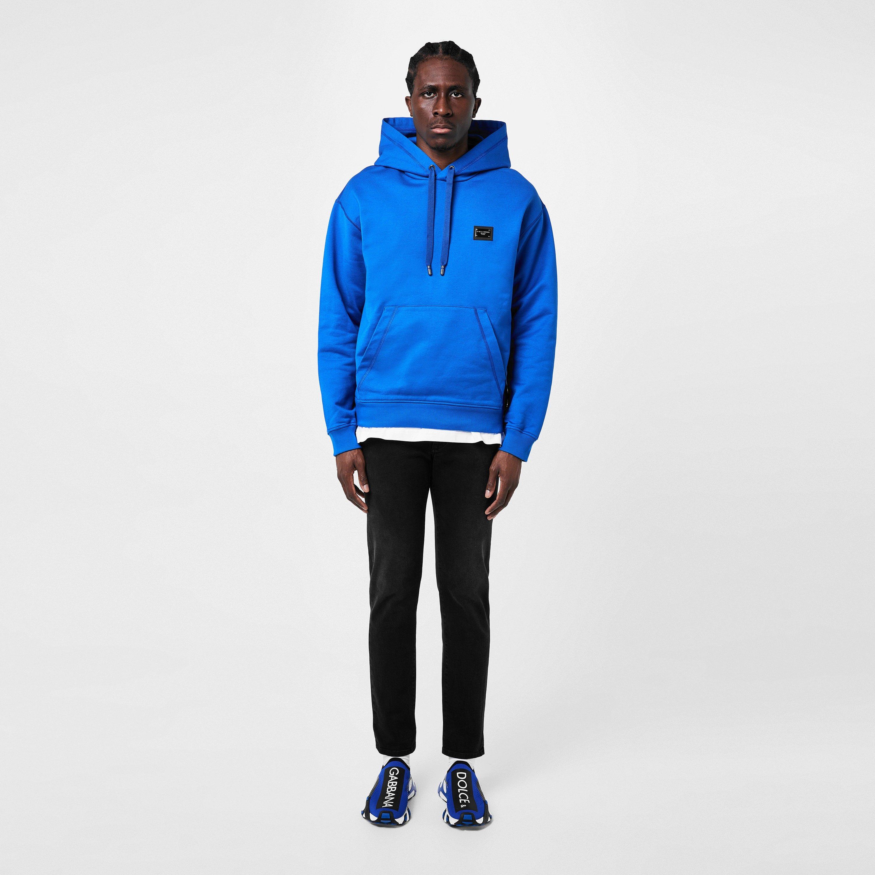 Blue China - Dolce and Gabbana - Men's Cotton Plate Hoodie - 4