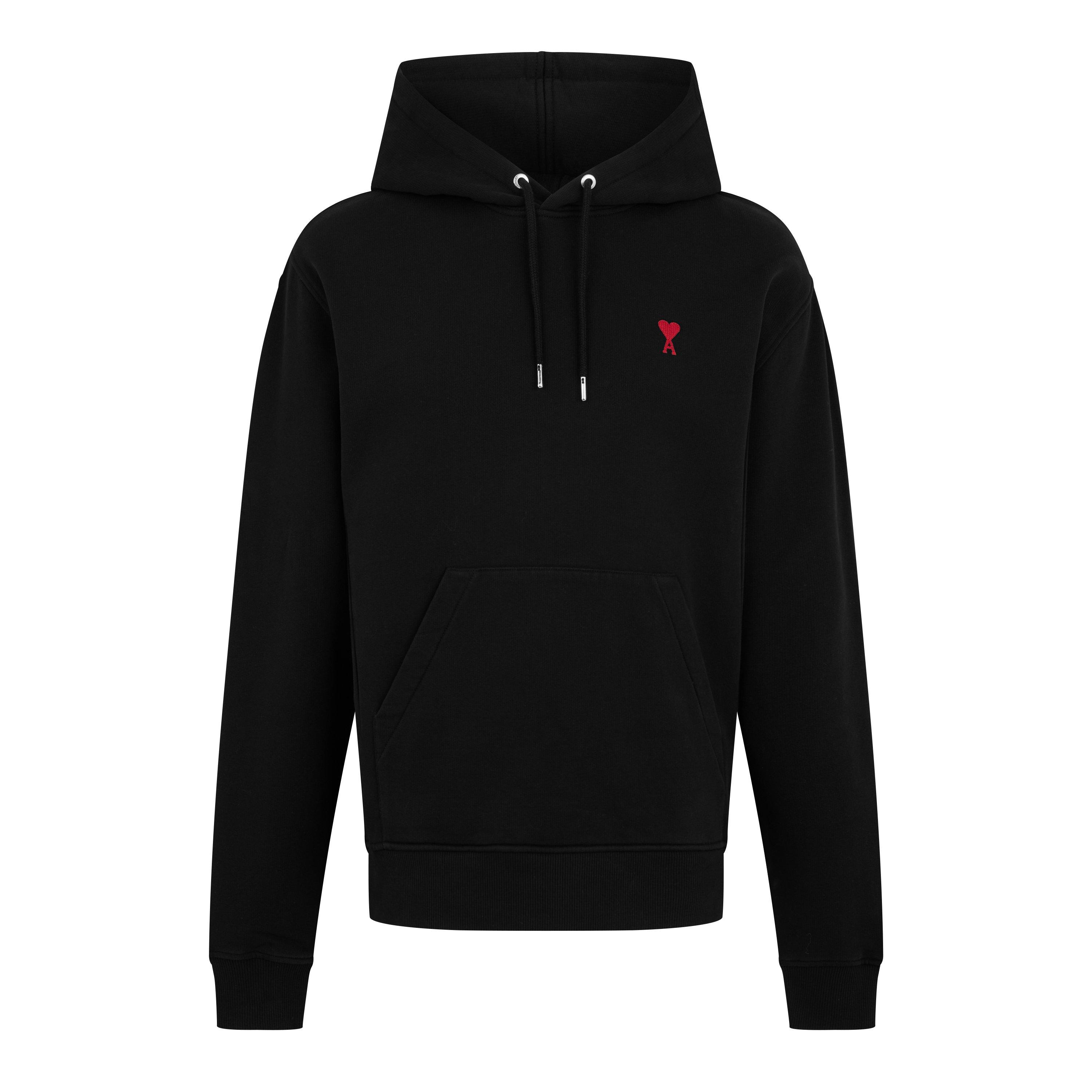 Black 001 - Ami Paris - Ami De Coeur Hoodie - 7