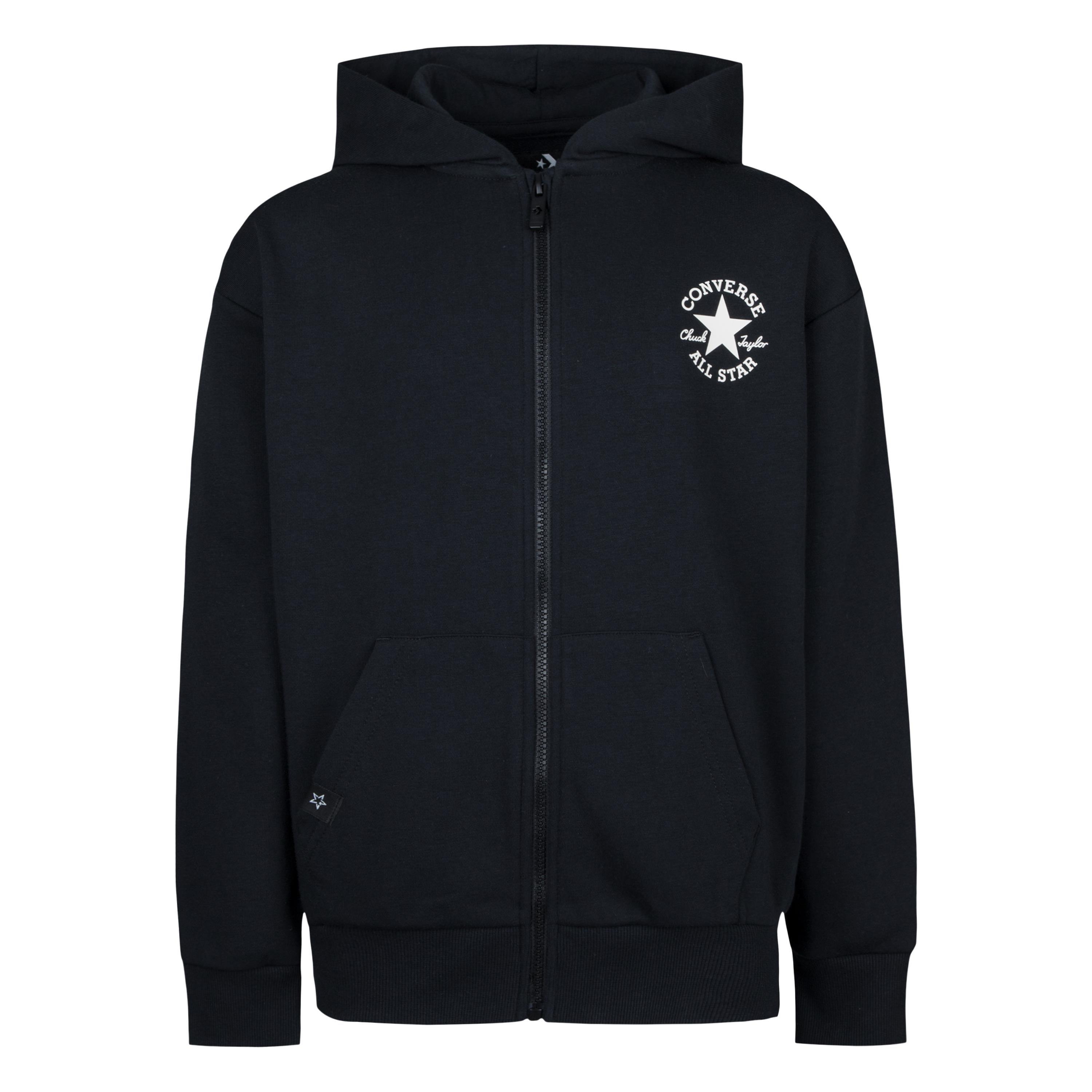 Black - Converse - Kids' Full Zip Hoodie - 1
