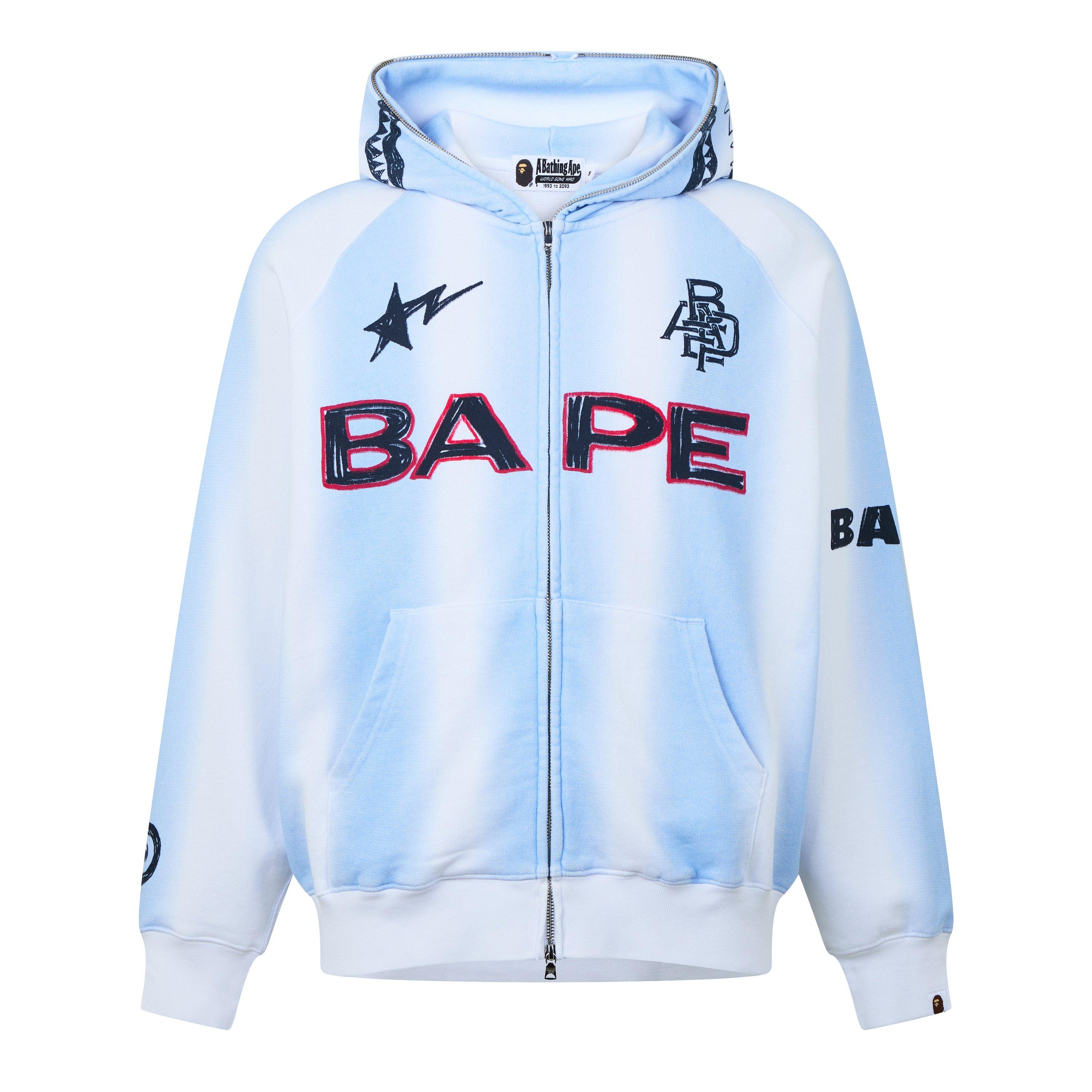 White/Blue - A Bathing Ape - Bape Hnd Drw Shrk Zp Sn62 - 1