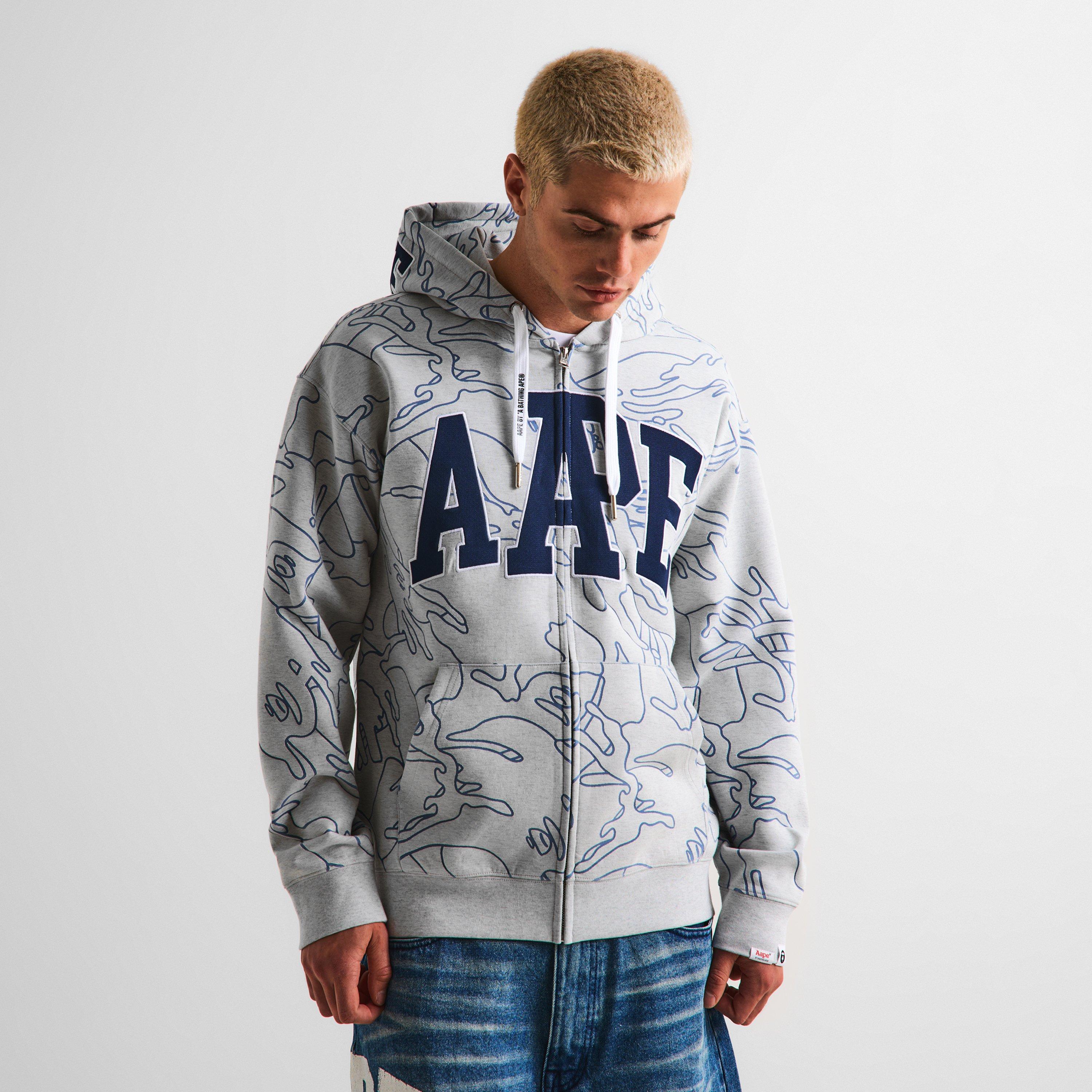 Heather White - AAPE - Men's Zip Hoodie - 3