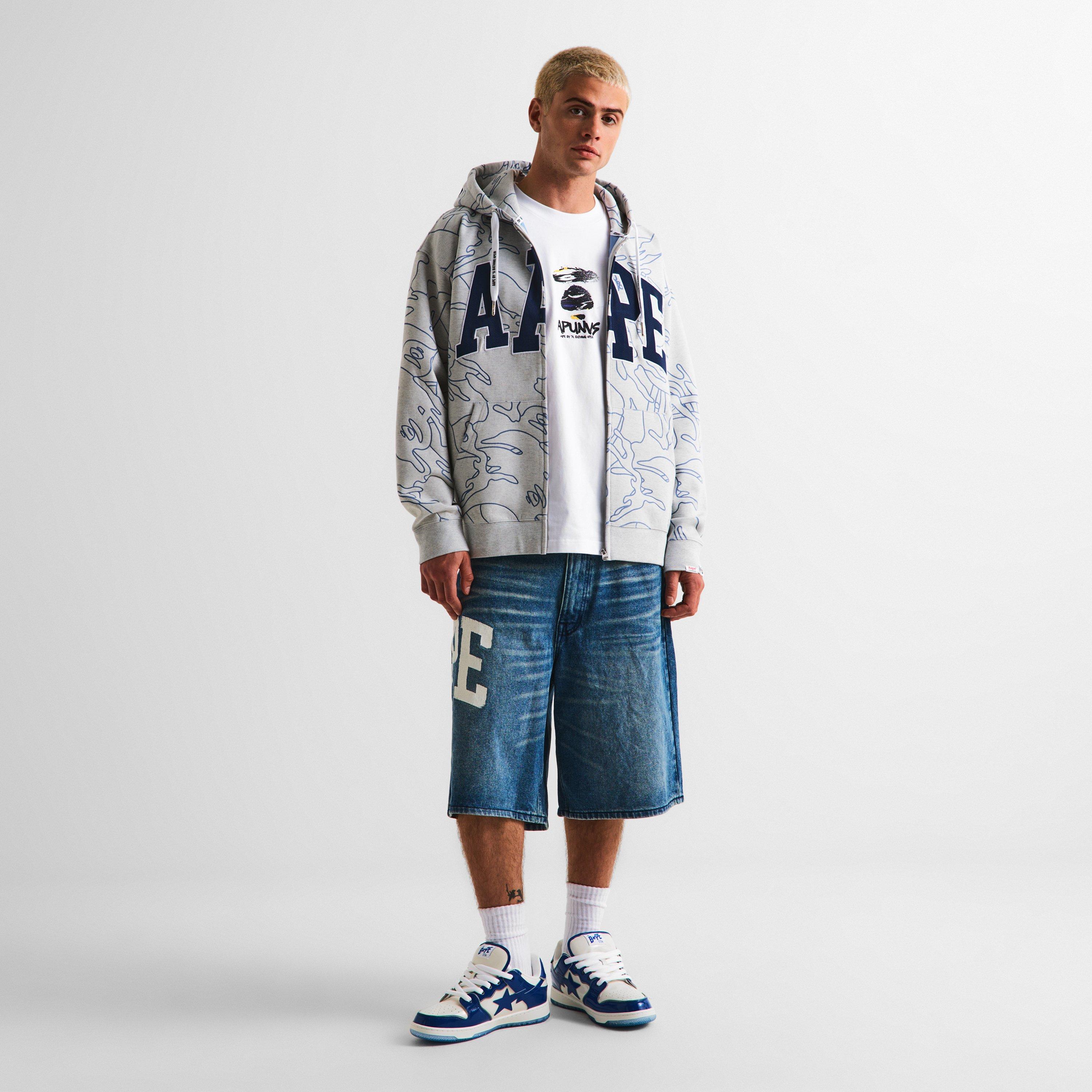 Heather White - AAPE - Men's Zip Hoodie - 6