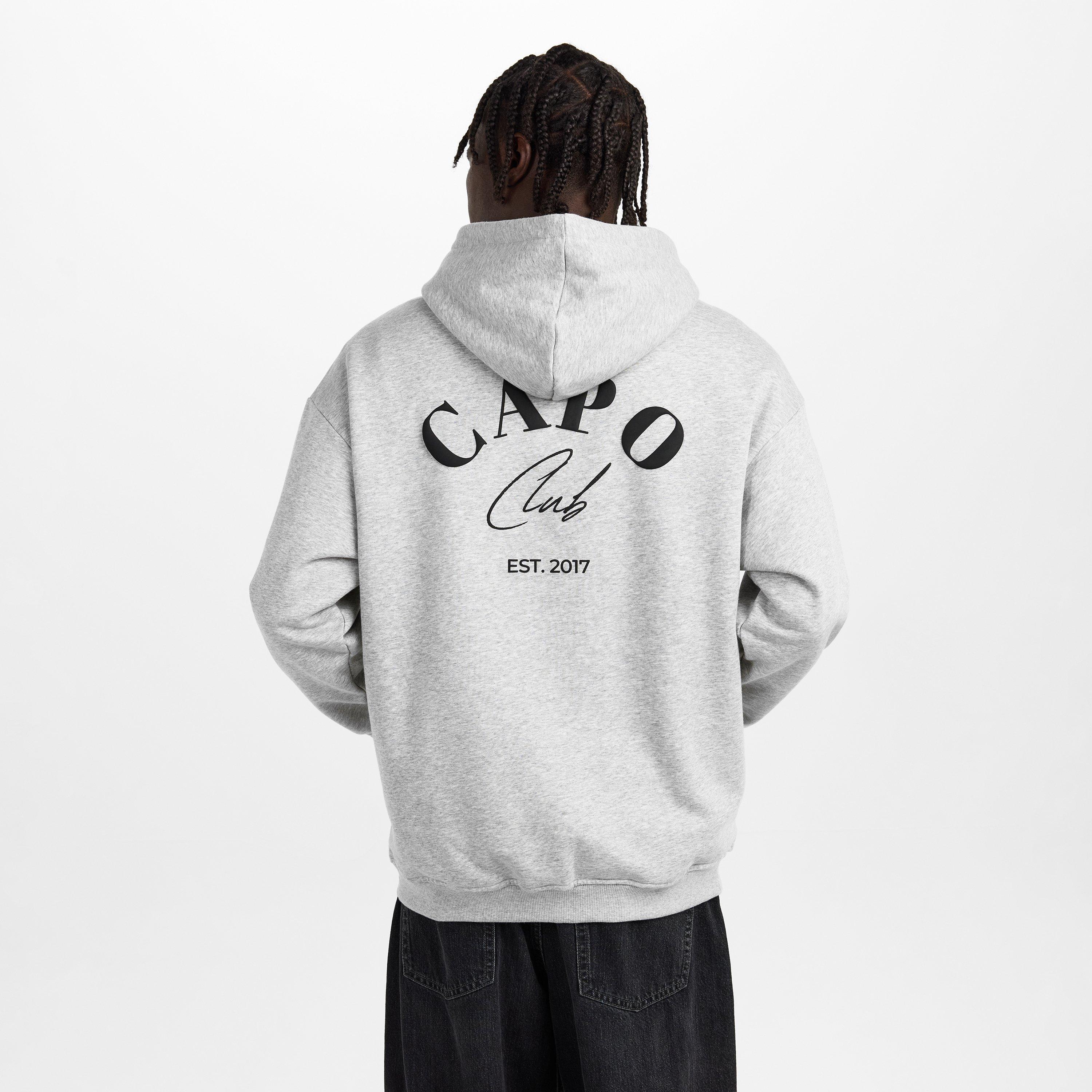 Grey/Black - CAPO - Men's Club Relaxed Pull Over Hoodie - 4