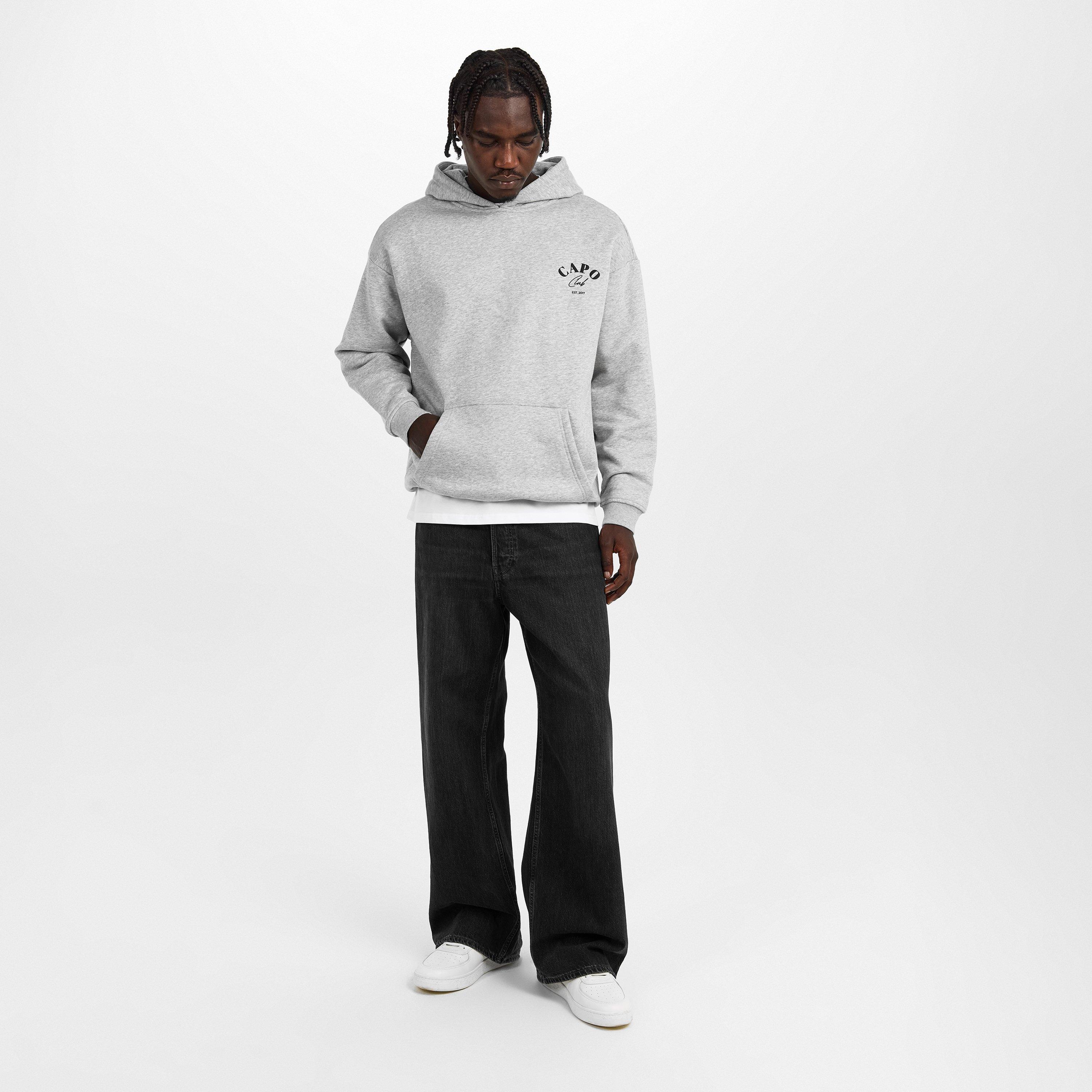 Grey/Black - CAPO - Men's Club Relaxed Pull Over Hoodie - 6