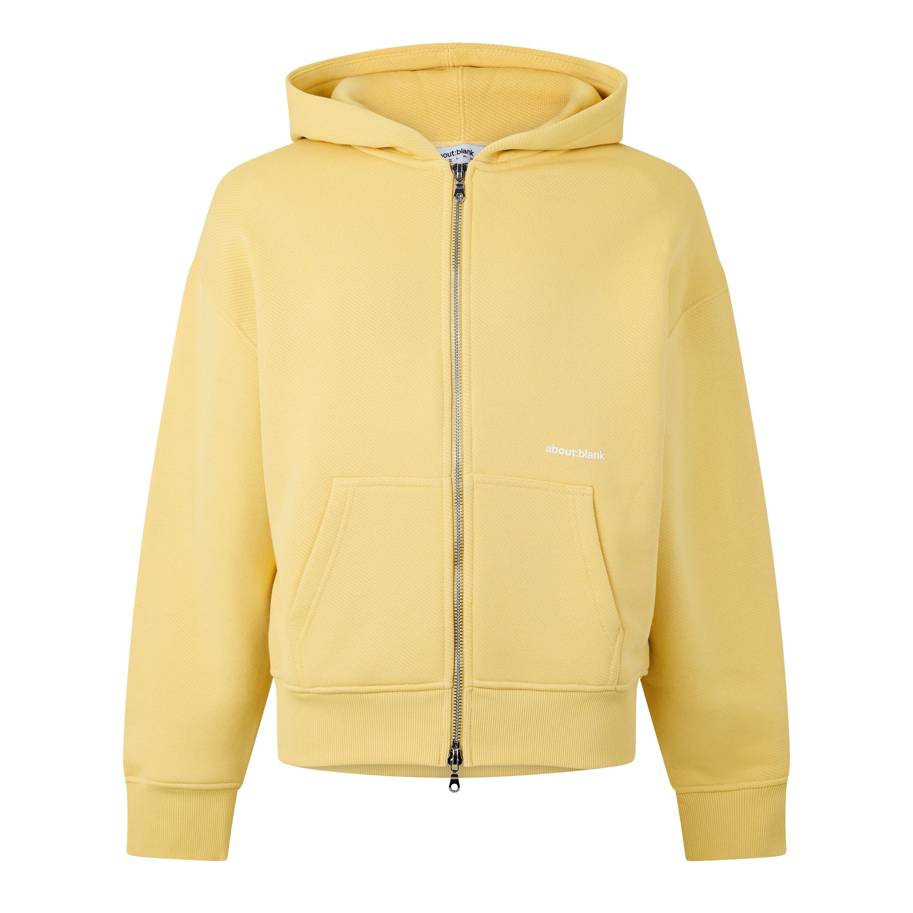 about:blank Men's Zip Hoodie - Yellow/Ecru - Small