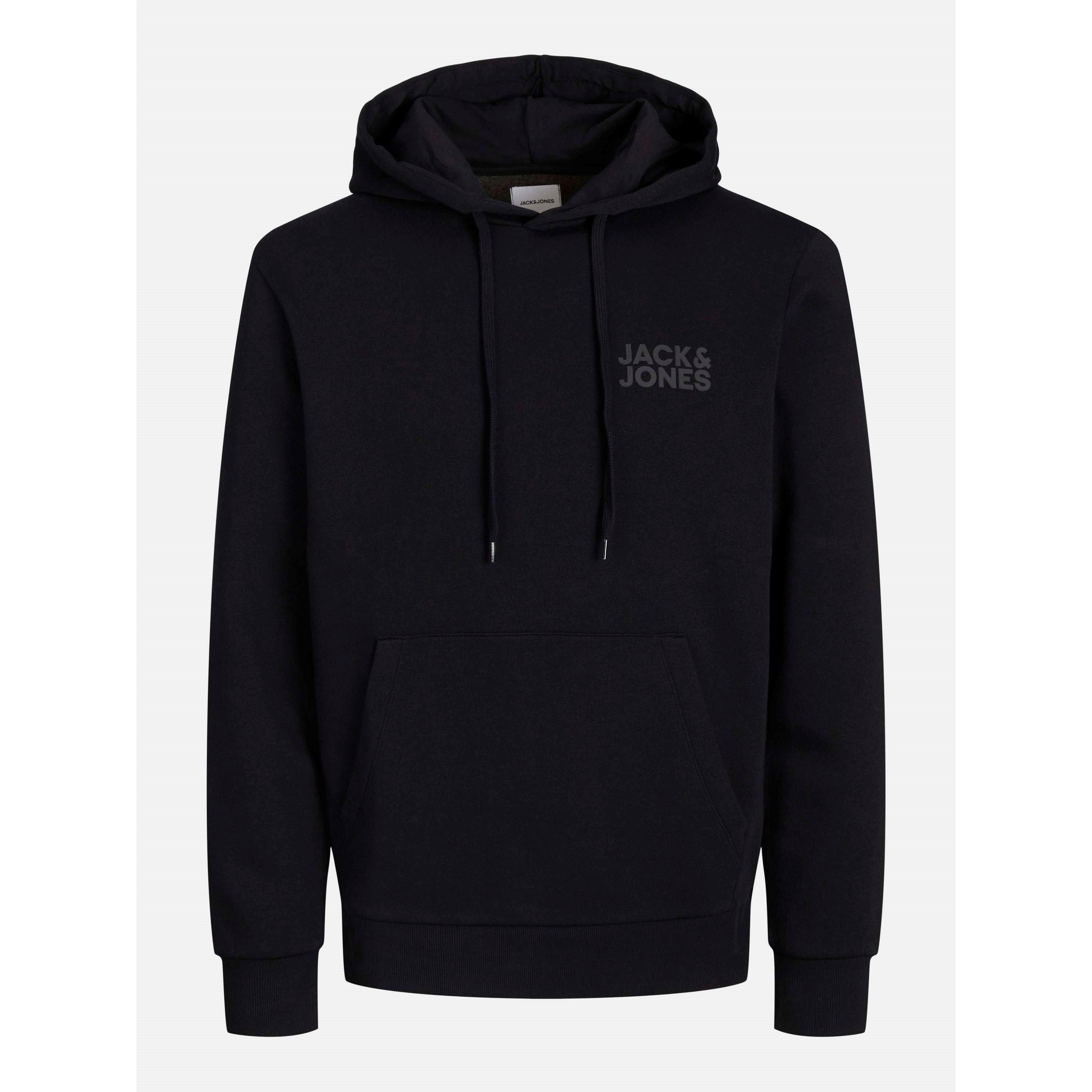 Jack And Jones Men's Jack Corp Logo Hoodie Plus Size - Black - 3XL
