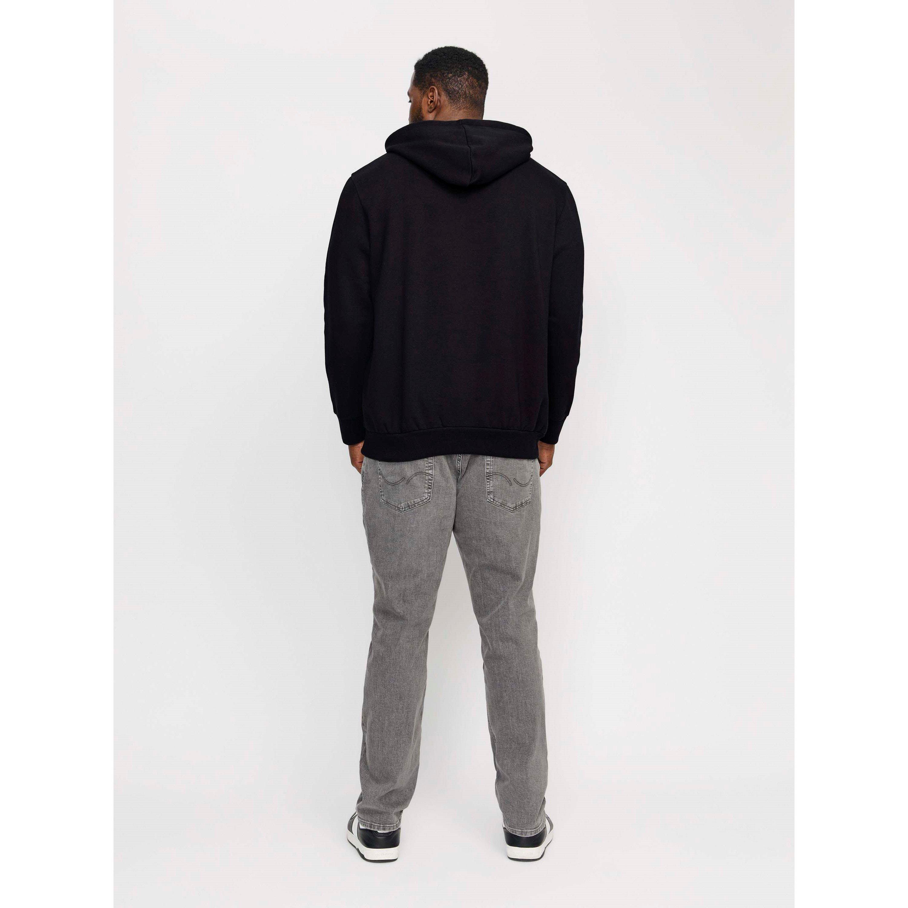 Black - Jack and Jones - Corp Logo Hoodie Plus Size Mens - 3
