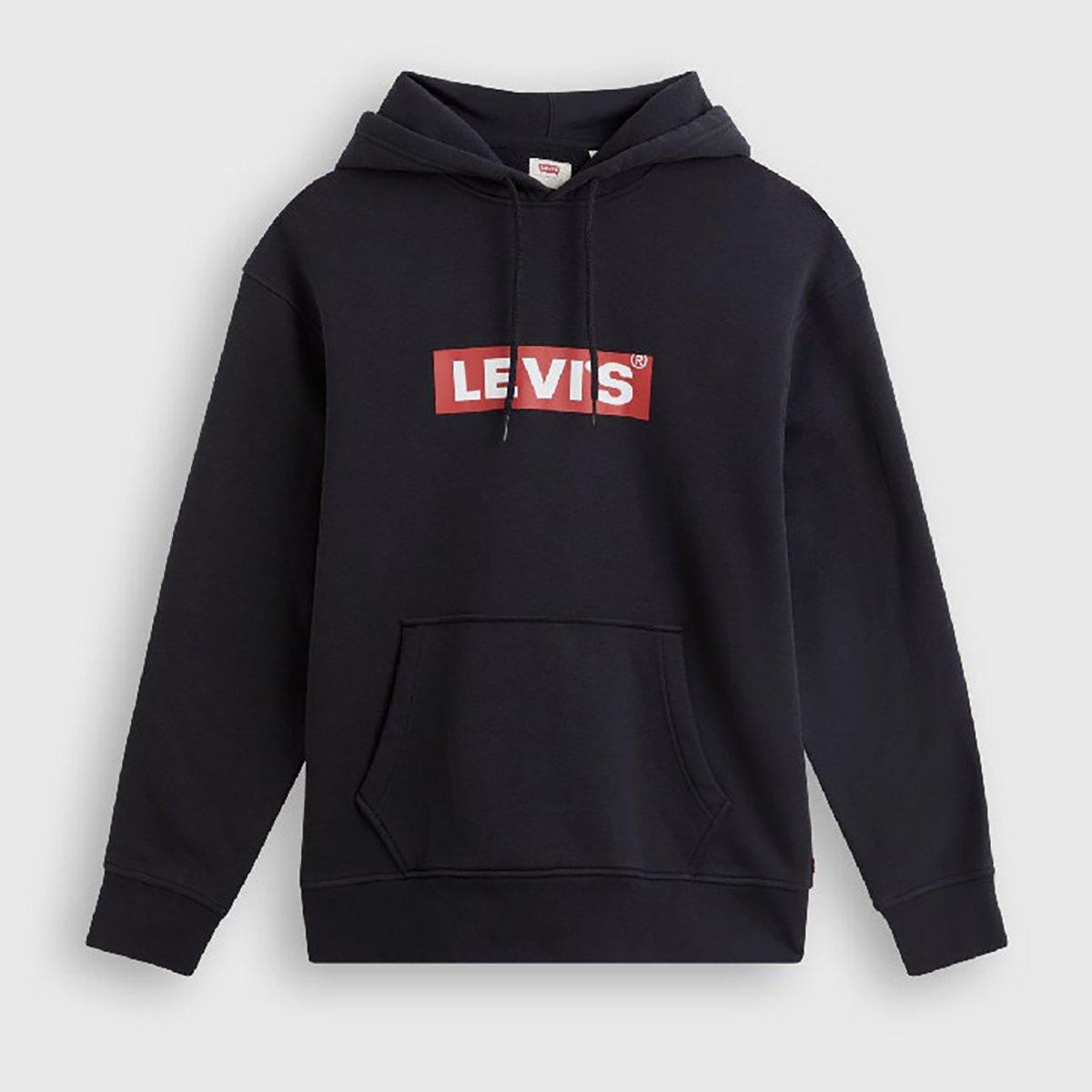 Black - Levis - Men's Relaxed Graphic Pull Over Hoodie - 1