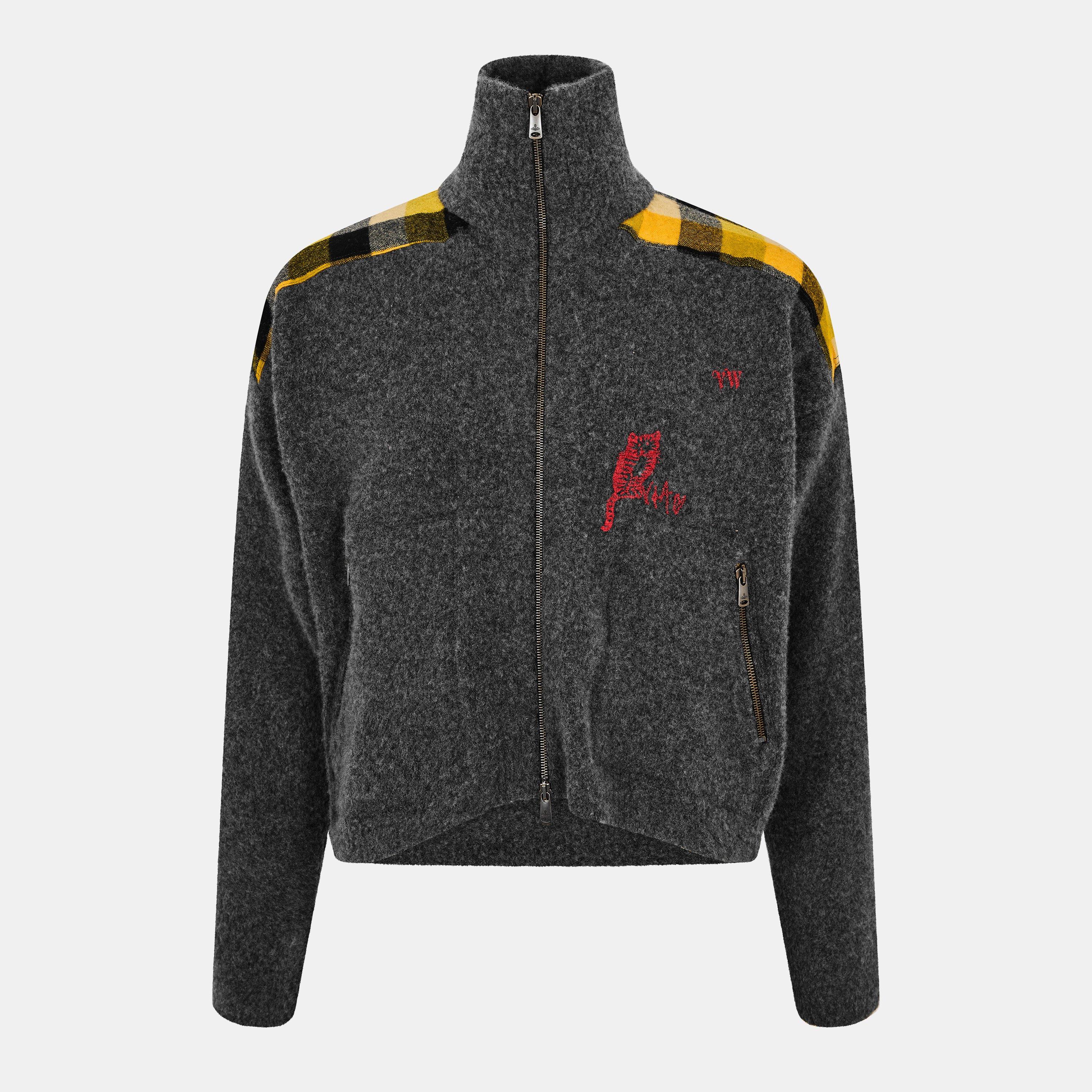 Vivienne Westwood Men's Viv Logo Zip Hoodie - Charcoal - L