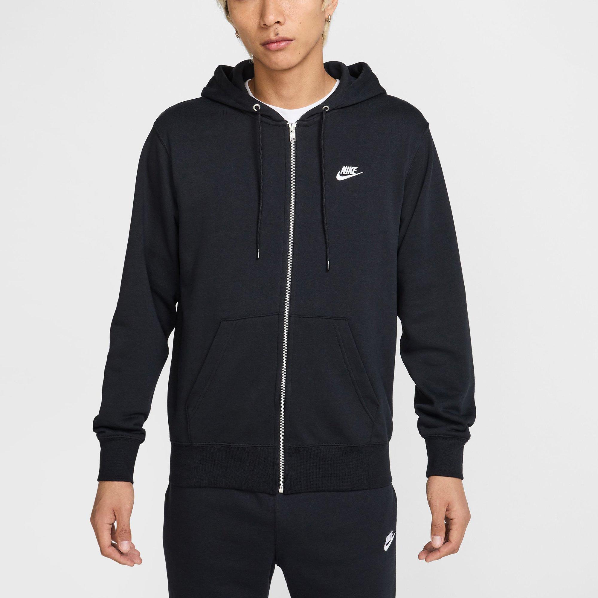 Black/Blk/White - Nike - Men's Club Zip Hoodie - 1