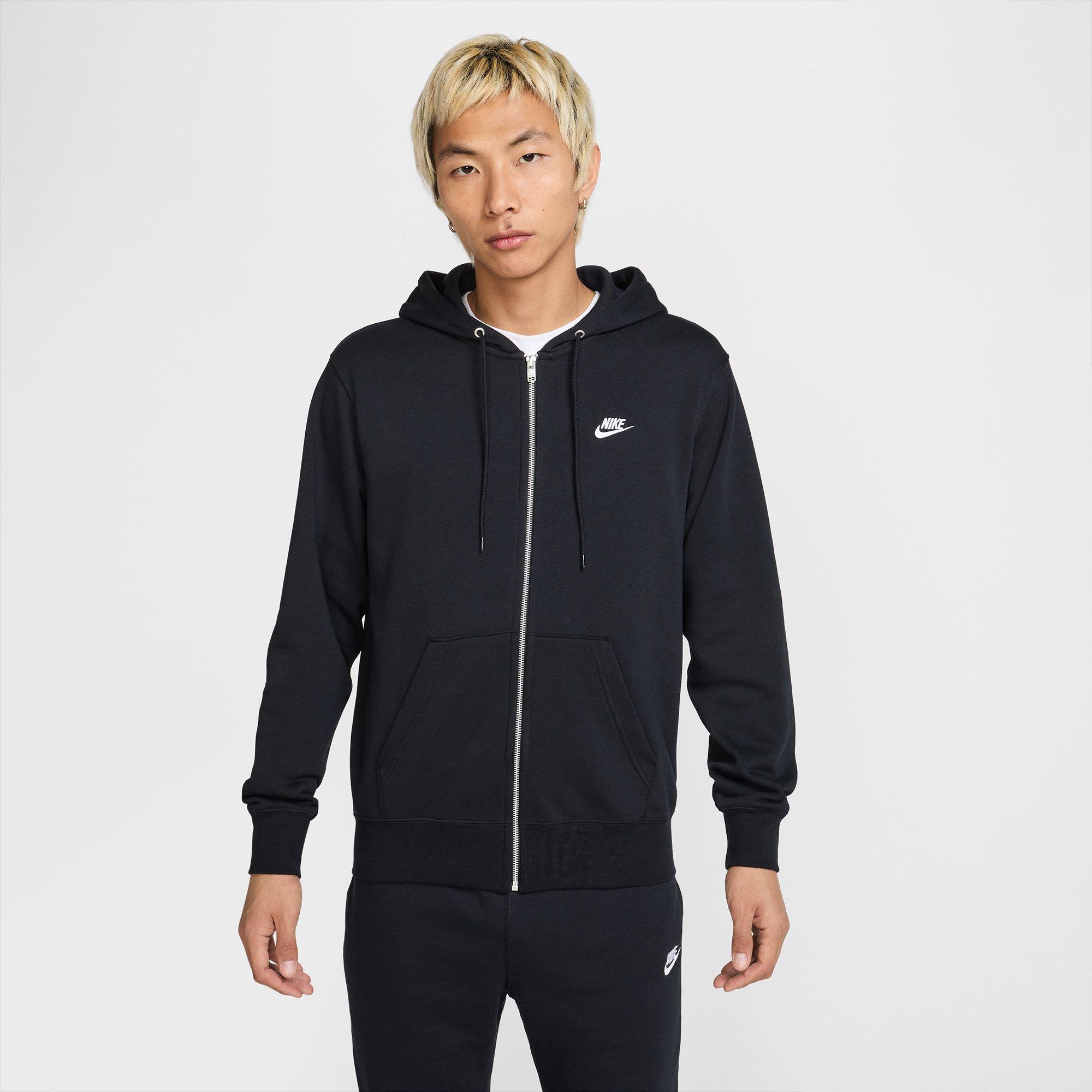 Black/Blk/White - Nike - Men's Club Zip Hoodie - 7