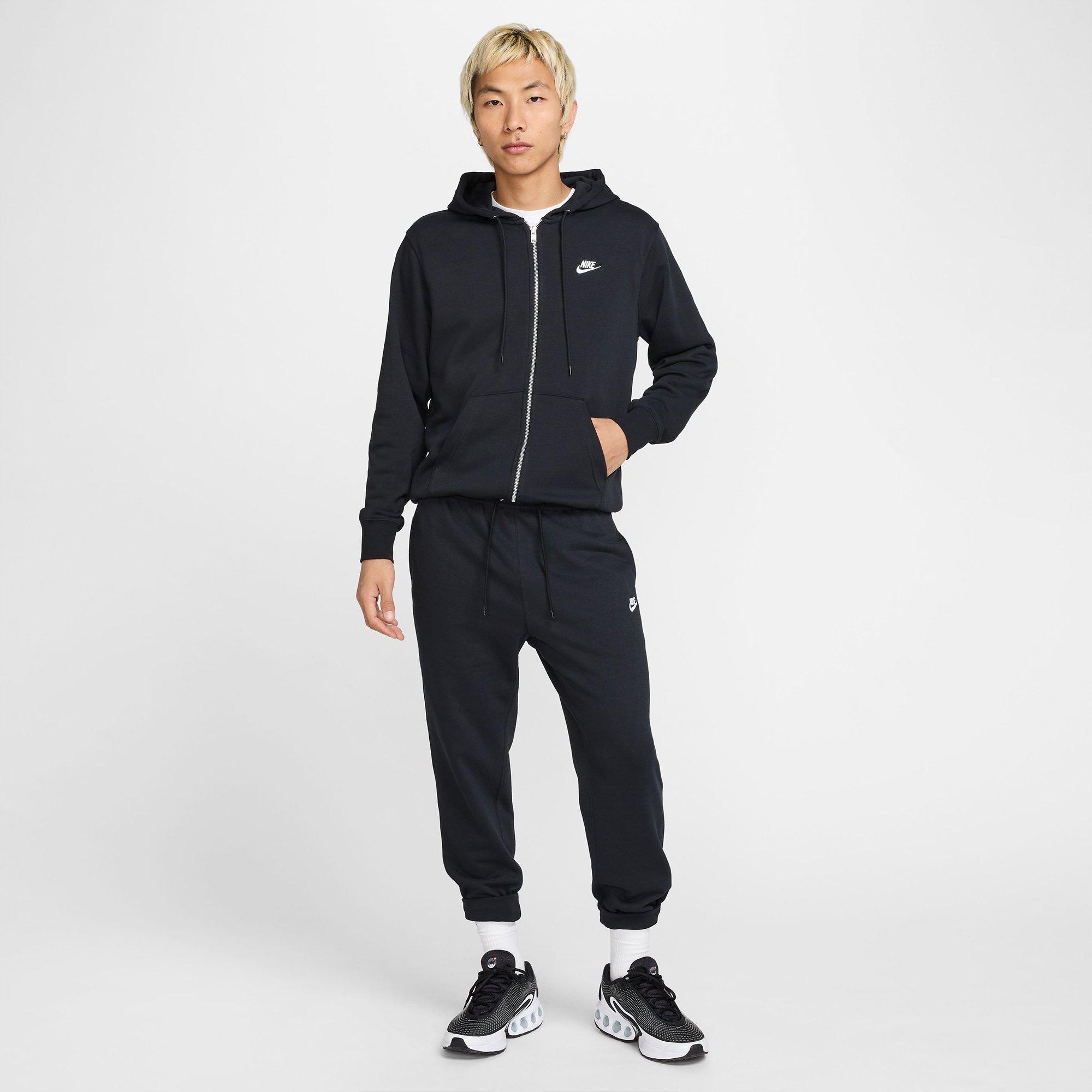 Black/Blk/White - Nike - Men's Club Zip Hoodie - 8
