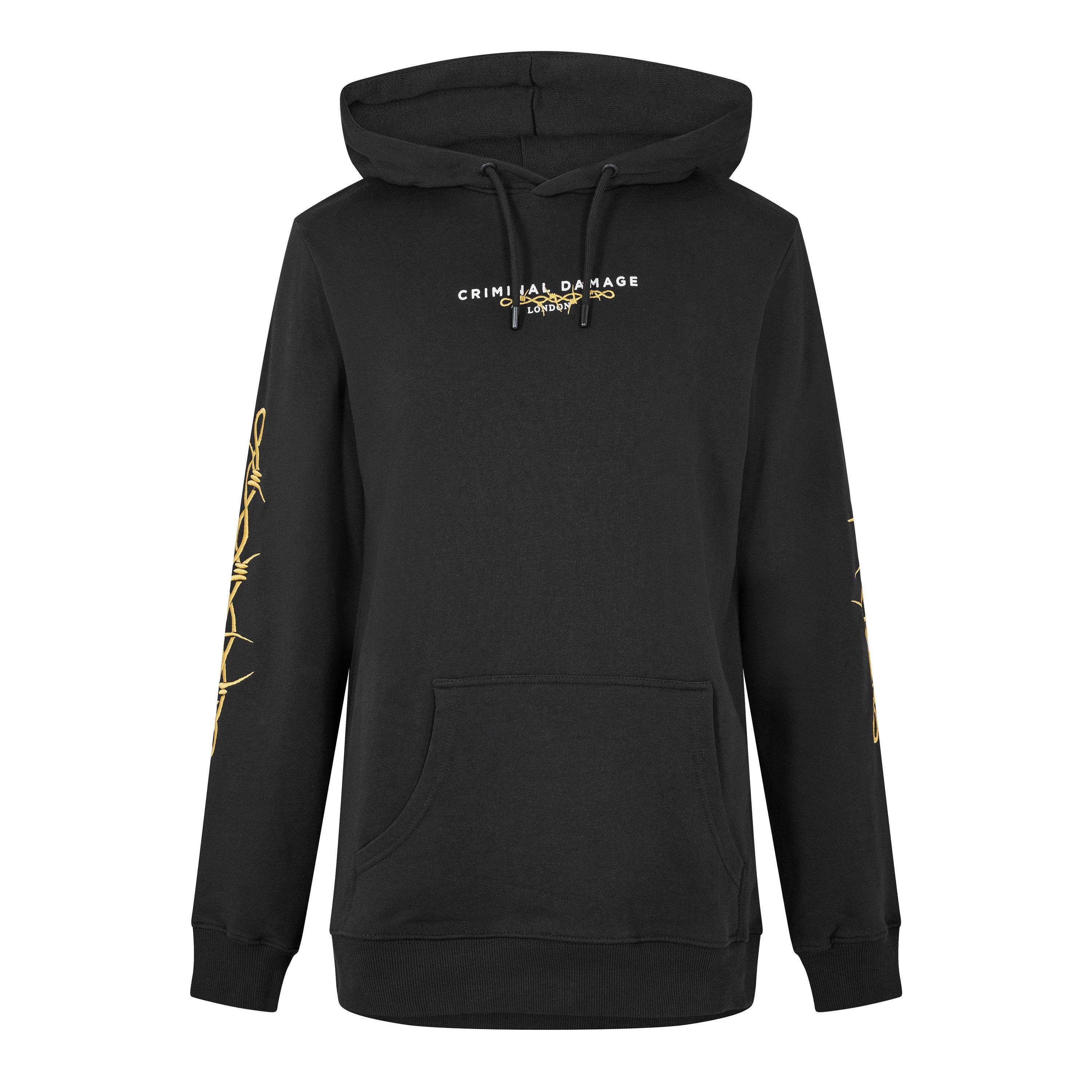 Black - Criminal Damage - Men's Barb Wire Pull Over Hoodie - 1