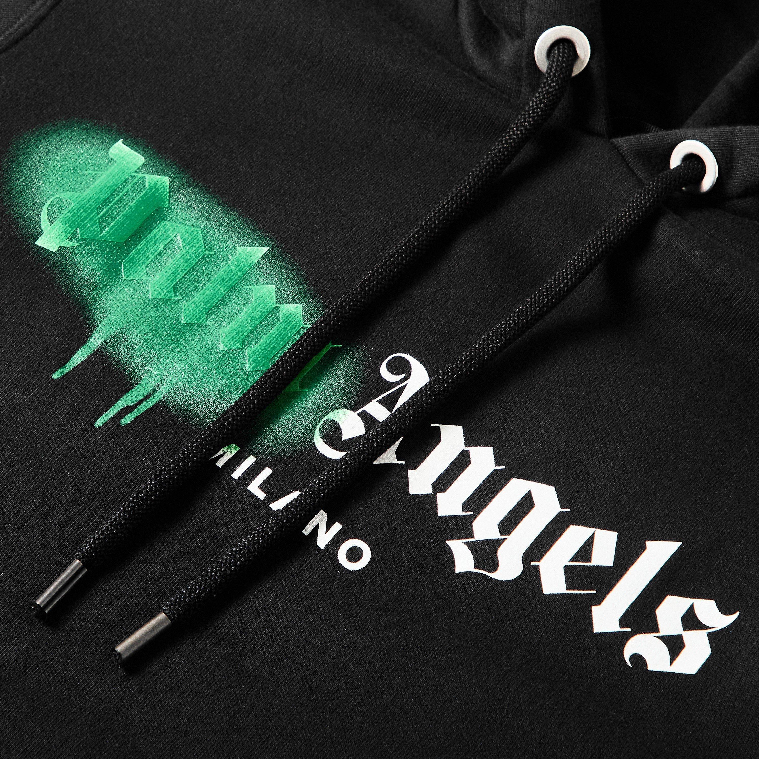 Zwart Groen - Palm Angels - Men's Milano Pull Over Hoodie - 3