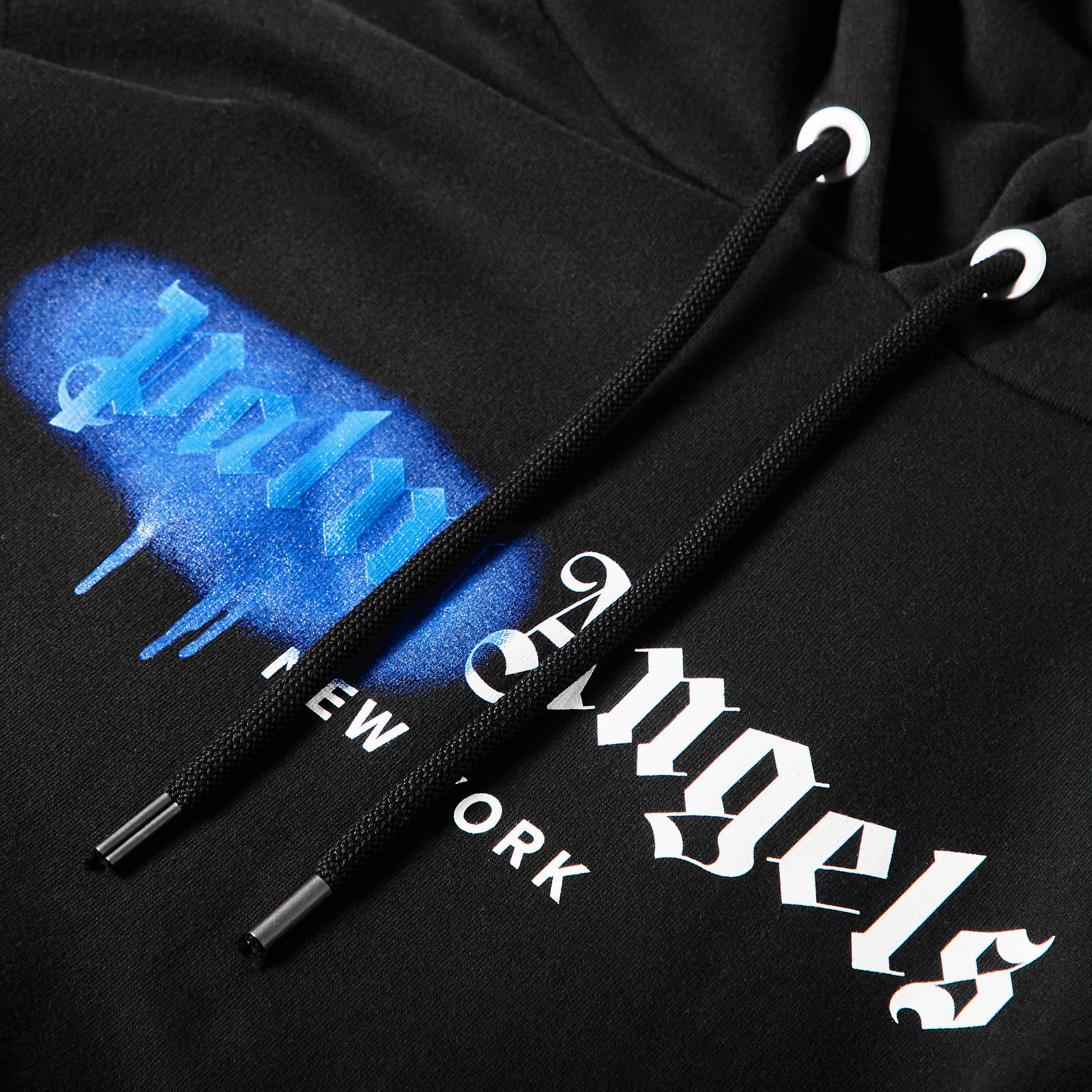 Zwart Blauw - Palm Angels - Men's Pull Over Hoodie - 3