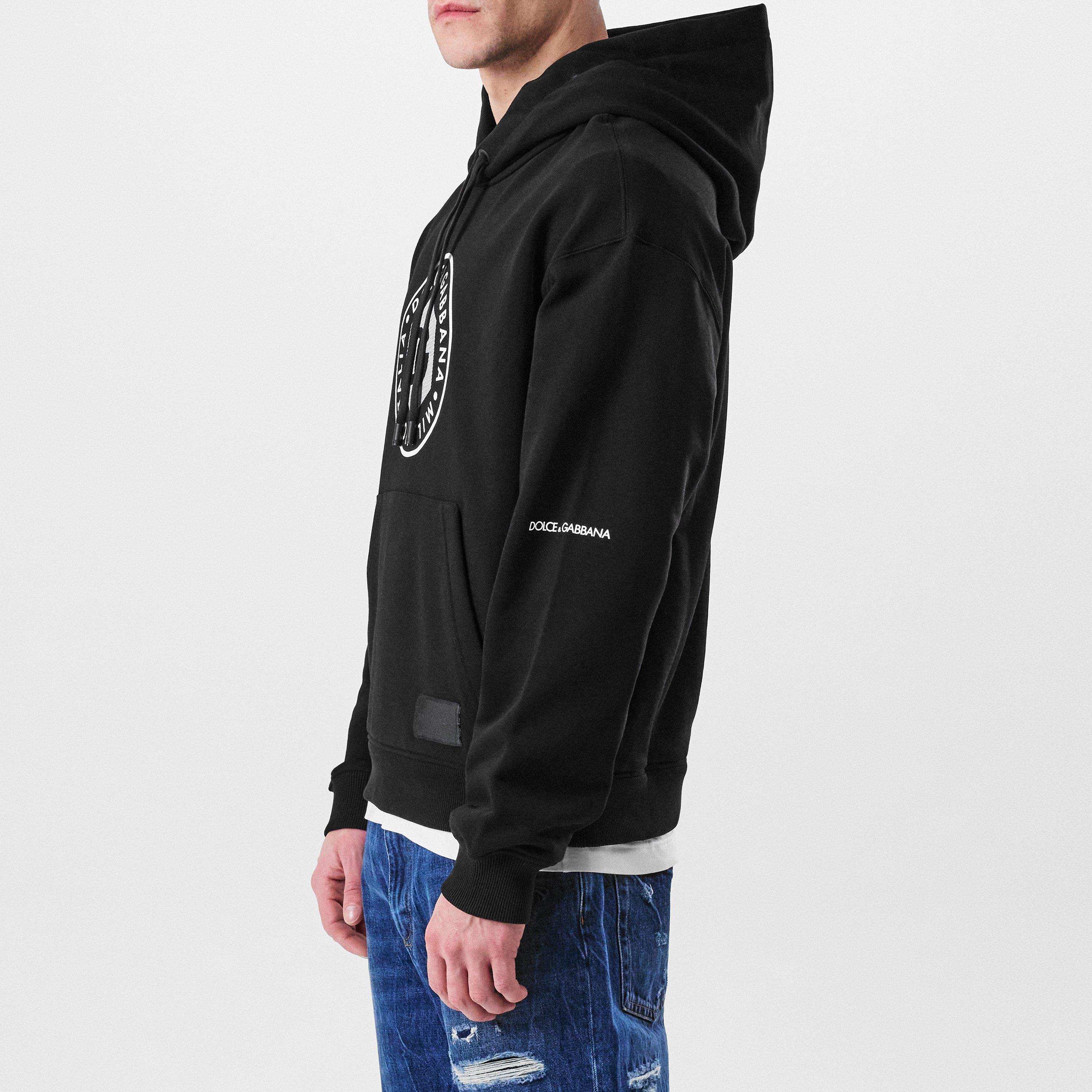 Black - Dolce and Gabbana - Logo Print Hoodie - 5