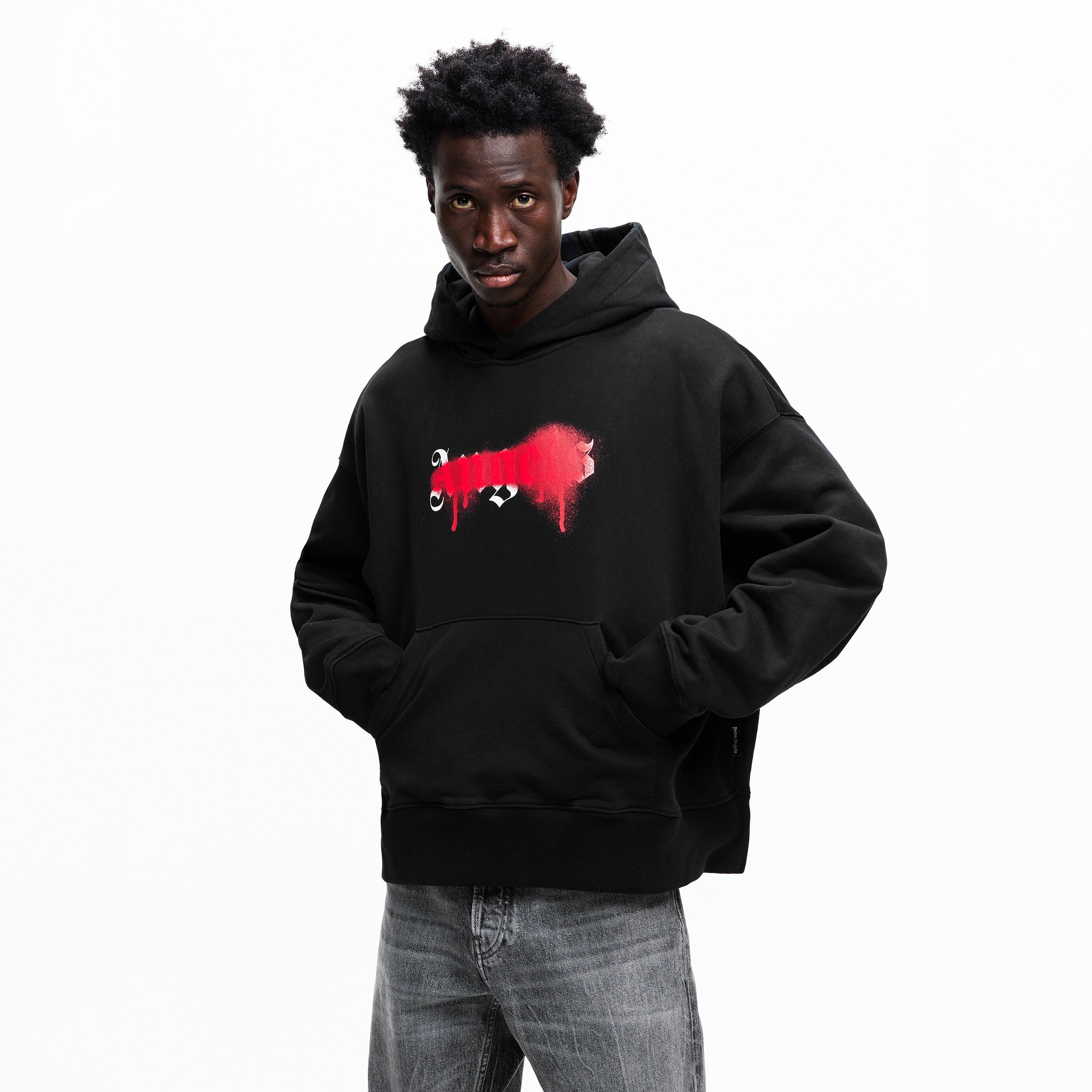 Black Red - Palm Angels - Men's Pull Over Hoodie - 3