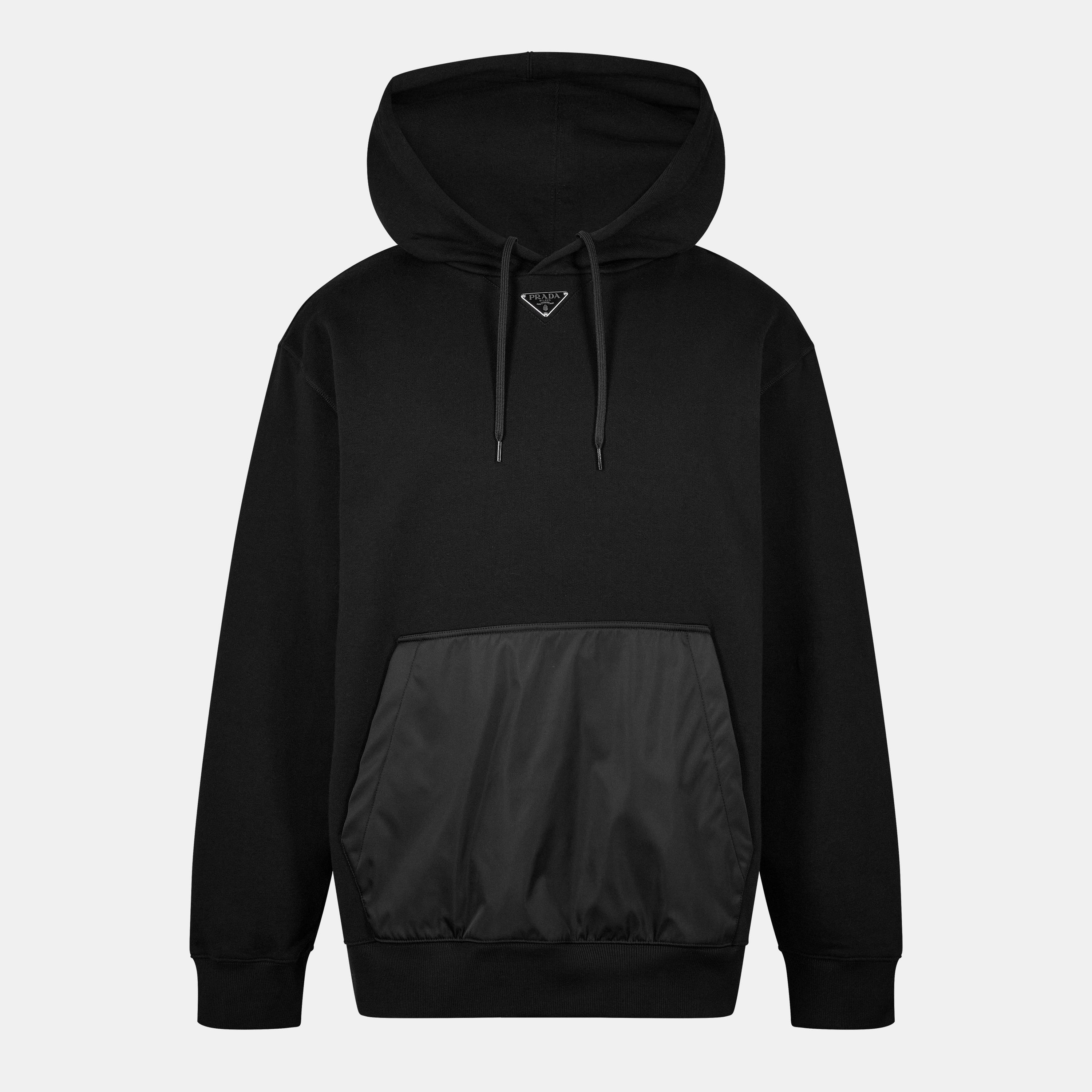 Prada Triangle Logo Fleece Hoodie
