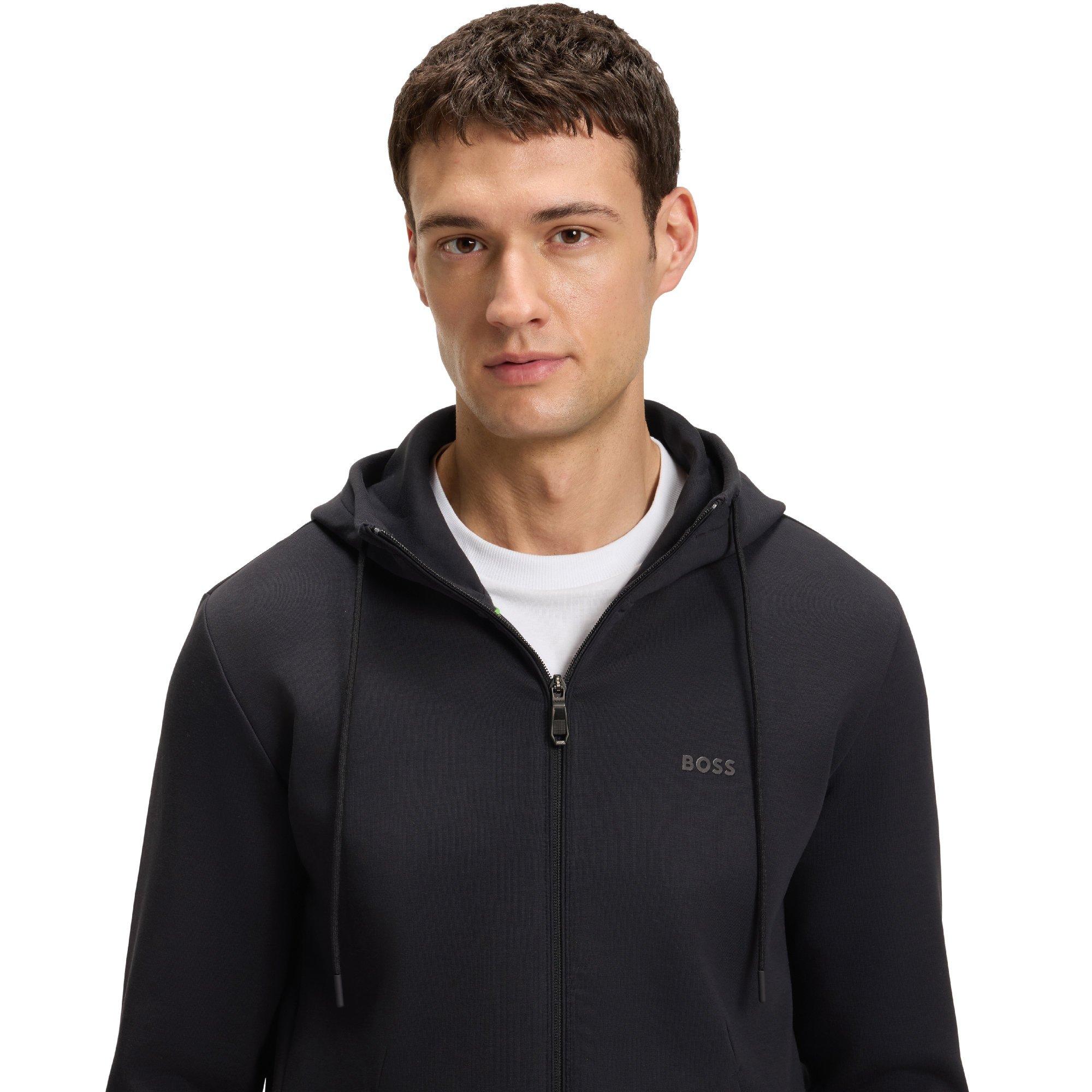 Dark Blue - Boss - Men's Saggy Zip Hoodie - 4
