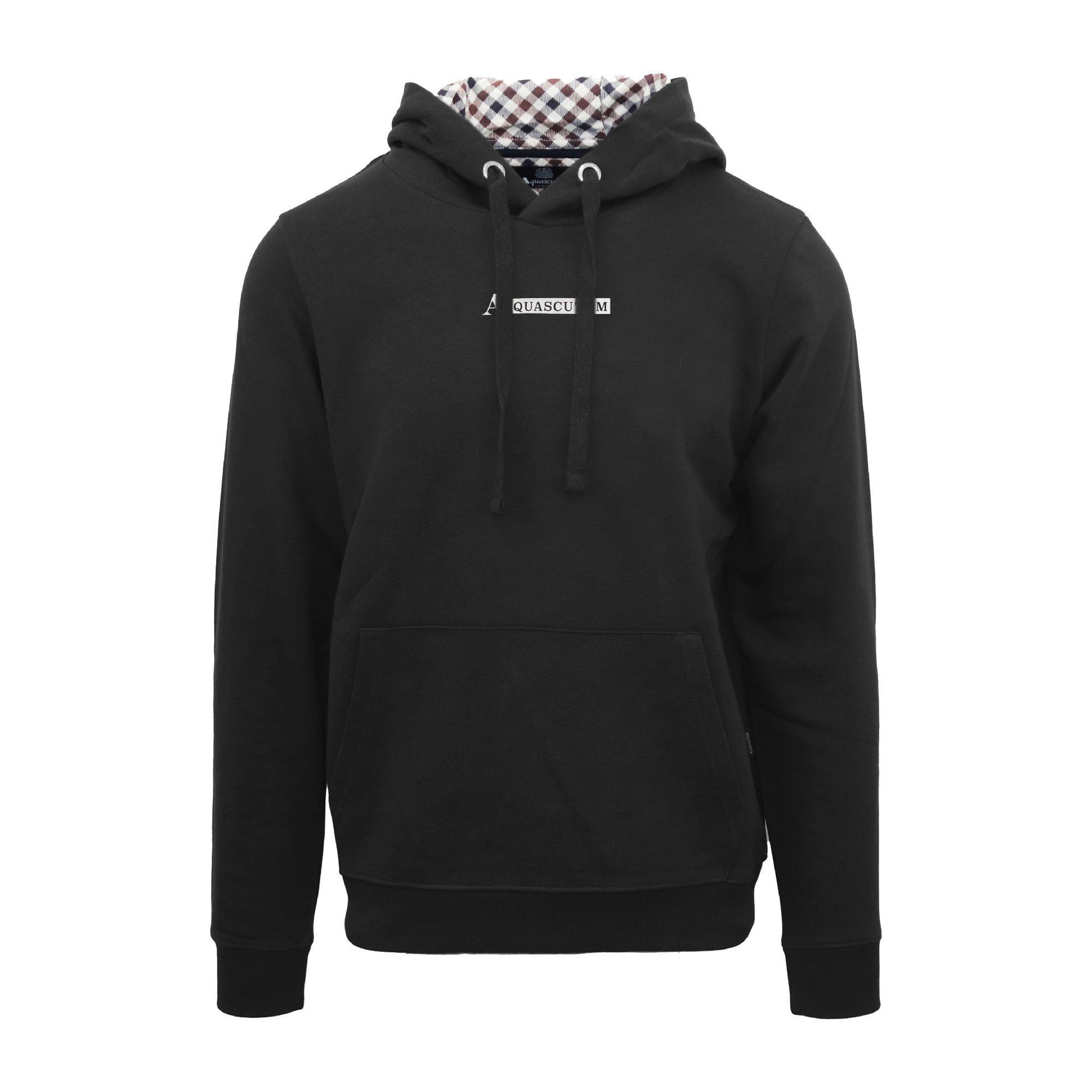 Aquascutum Men's Hdy Sweat Pull Over Hoodie - Black - Medium