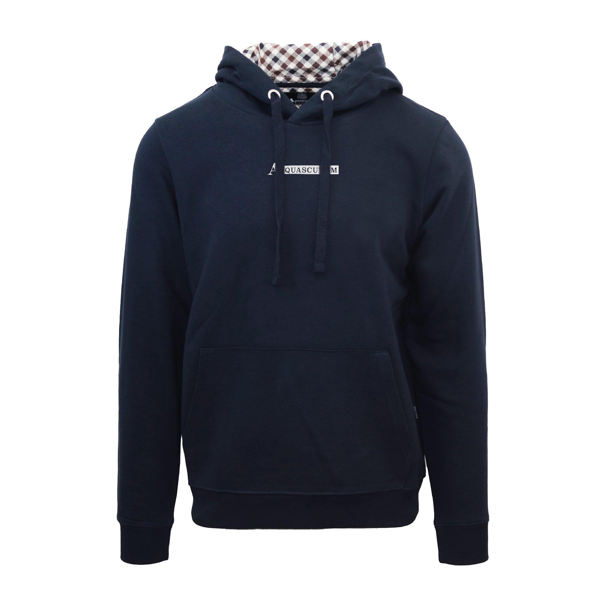 Navy - Aquascutum - Men's Hdy Sweat Pull Over Hoodie - 1