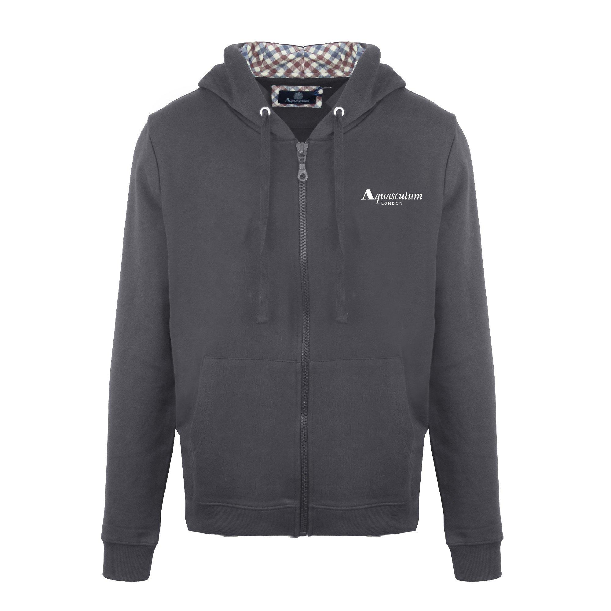 Aquascutum Men's Zip Hood Sweat Zip Hoodie - Antracite - X Large